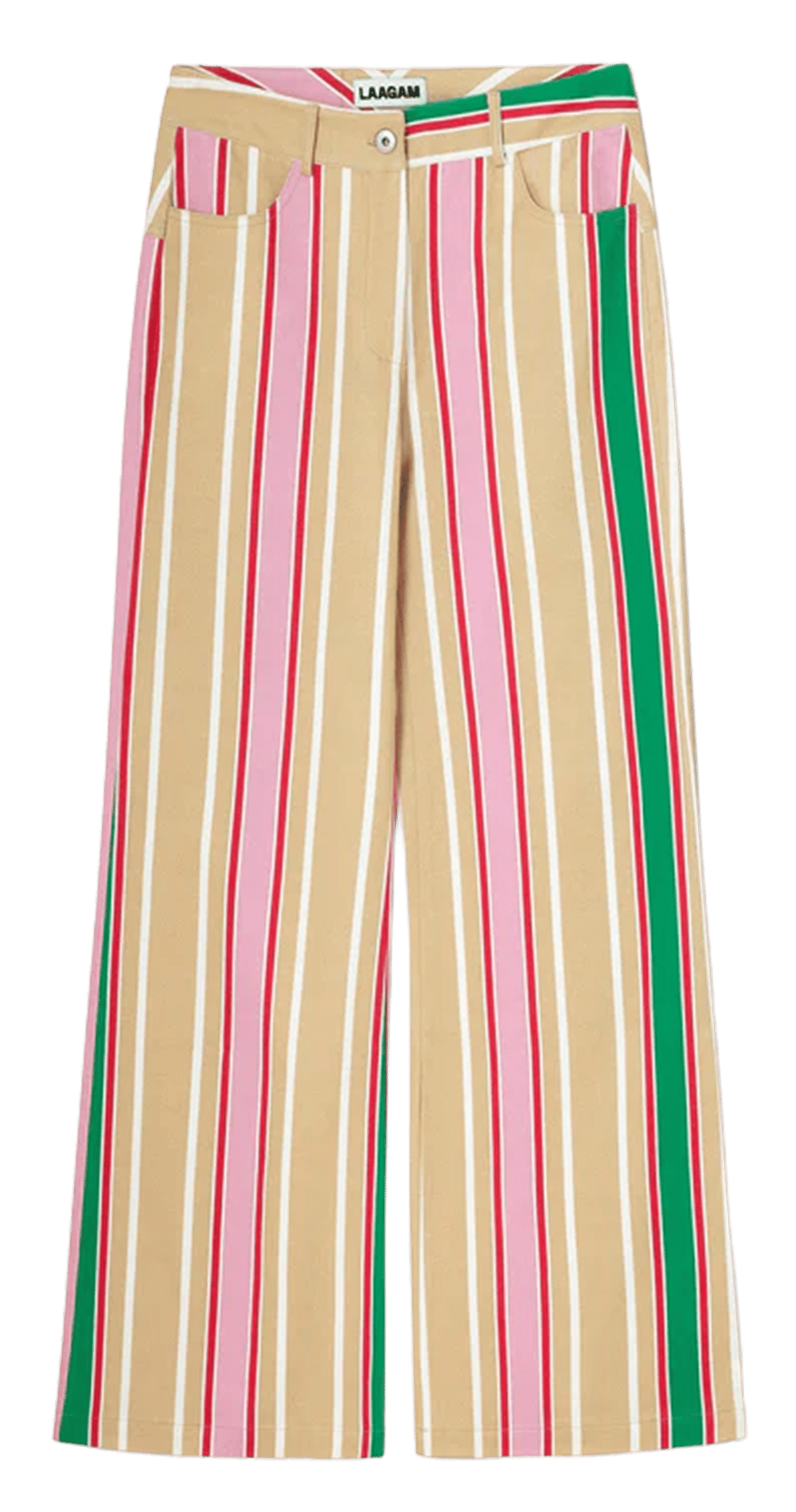 Straight striped cotton pants LAAGAM Brown