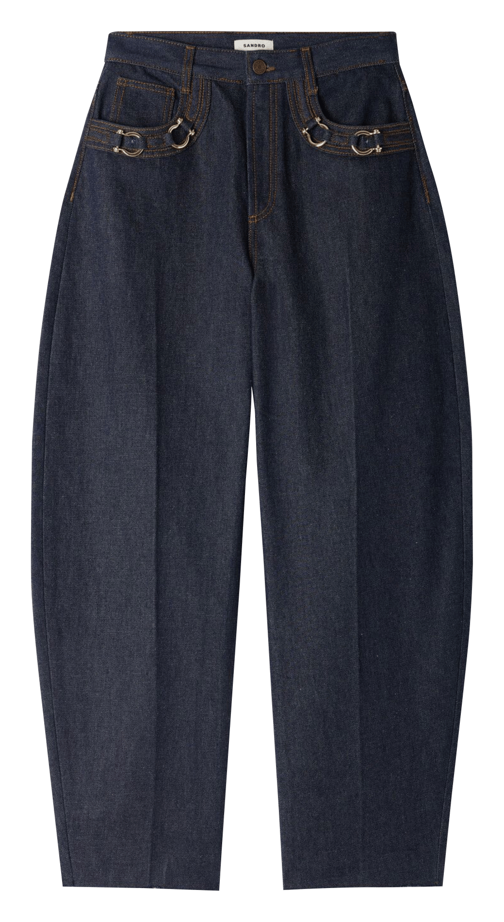 Hoge taille katoenen spijkerbroek SANDRO Blauw