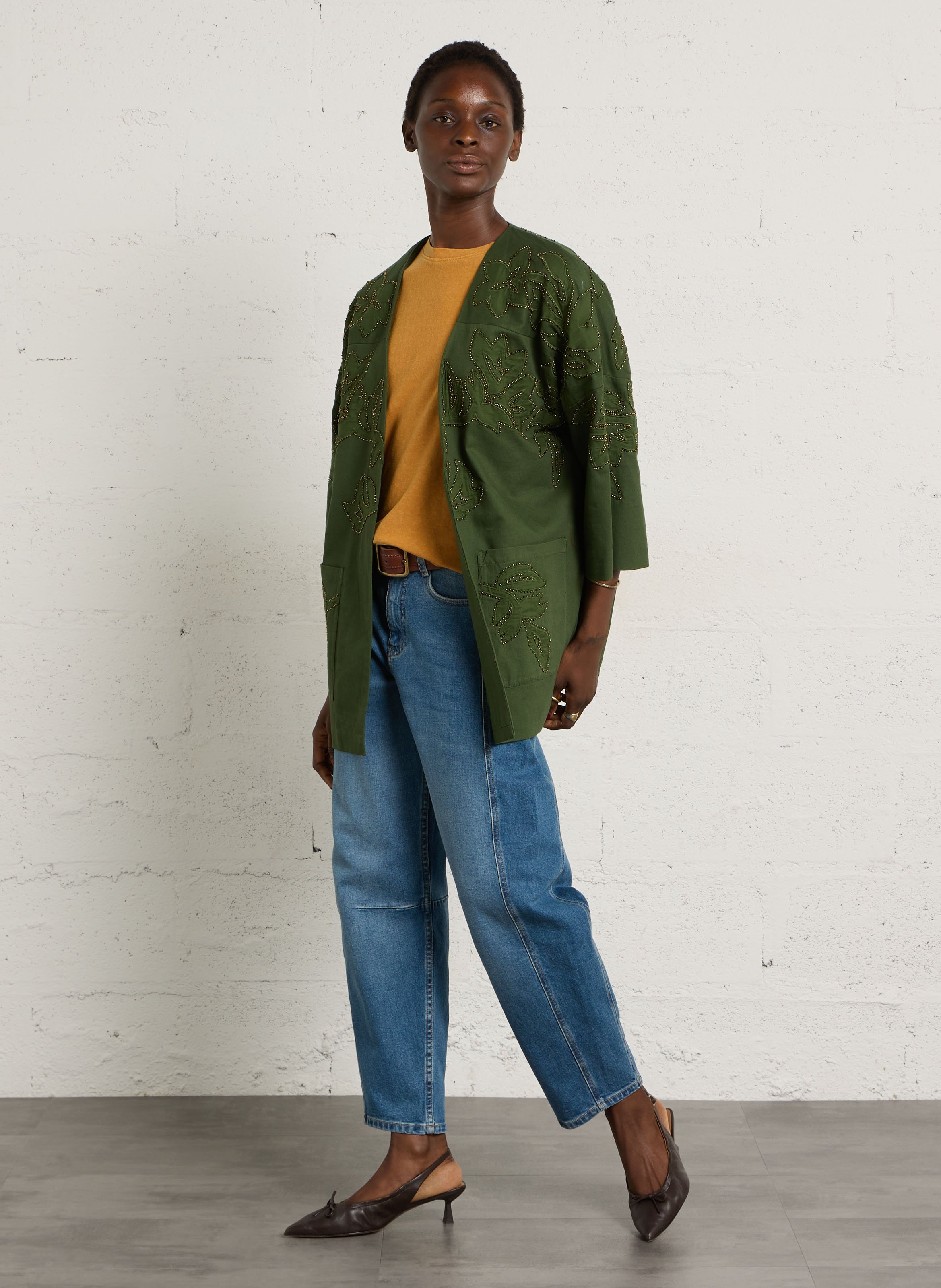 Embroidered jacket MAISON 123 Khaki