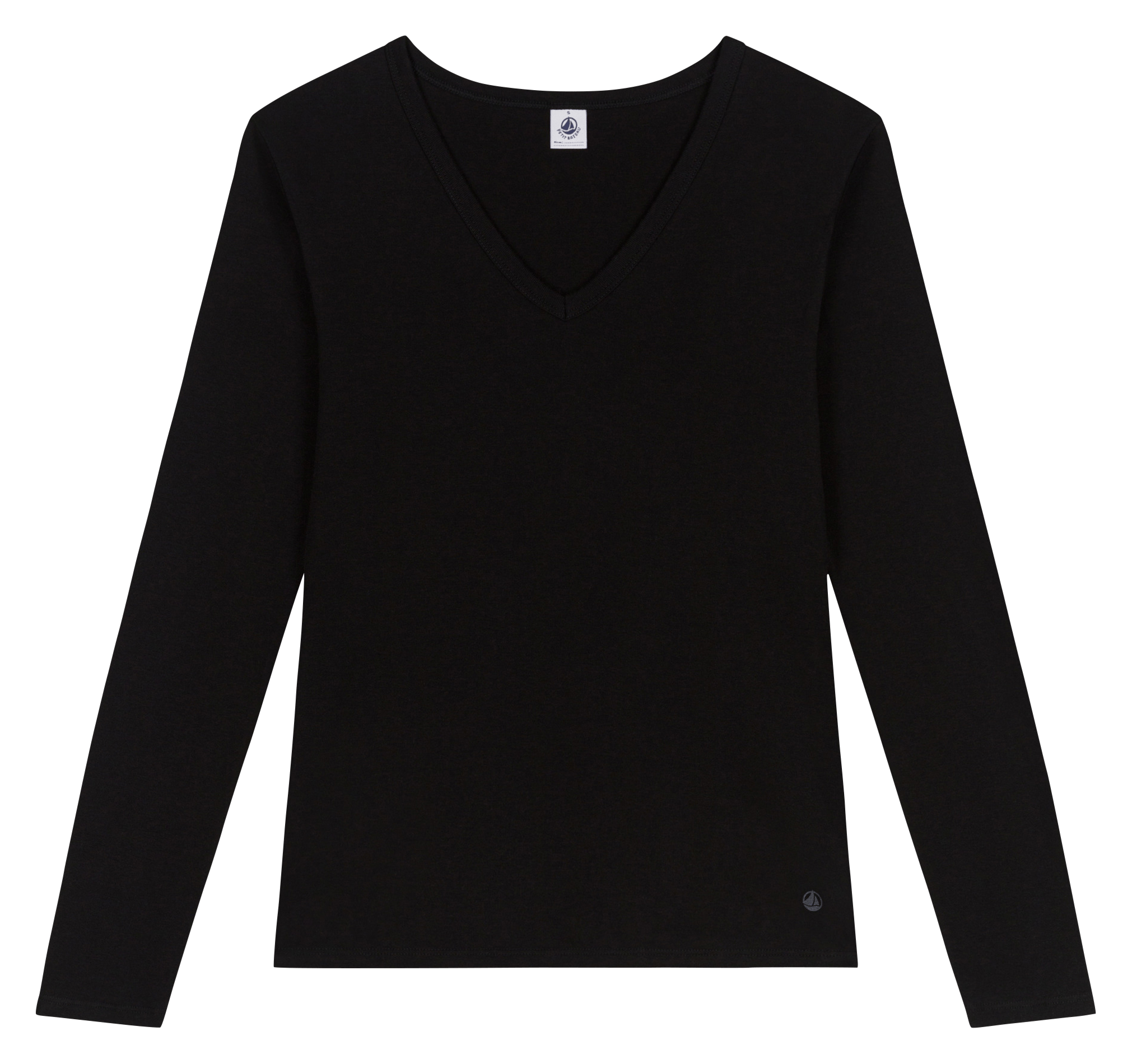 Tee-shirt col rond en coton PETIT BATEAU Bleu