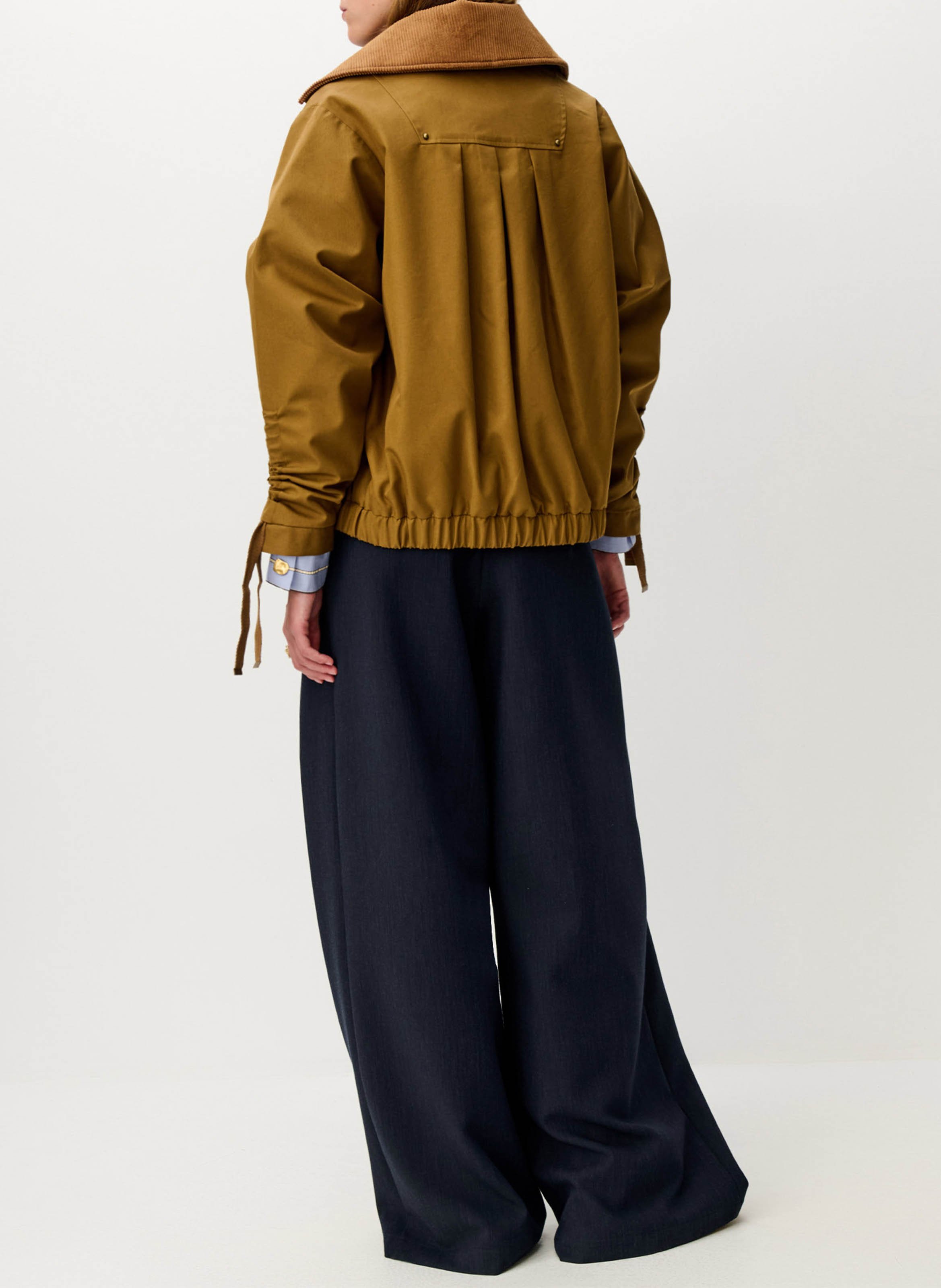 Blouson oversize col classique en coton mélangé SESSUN Marron