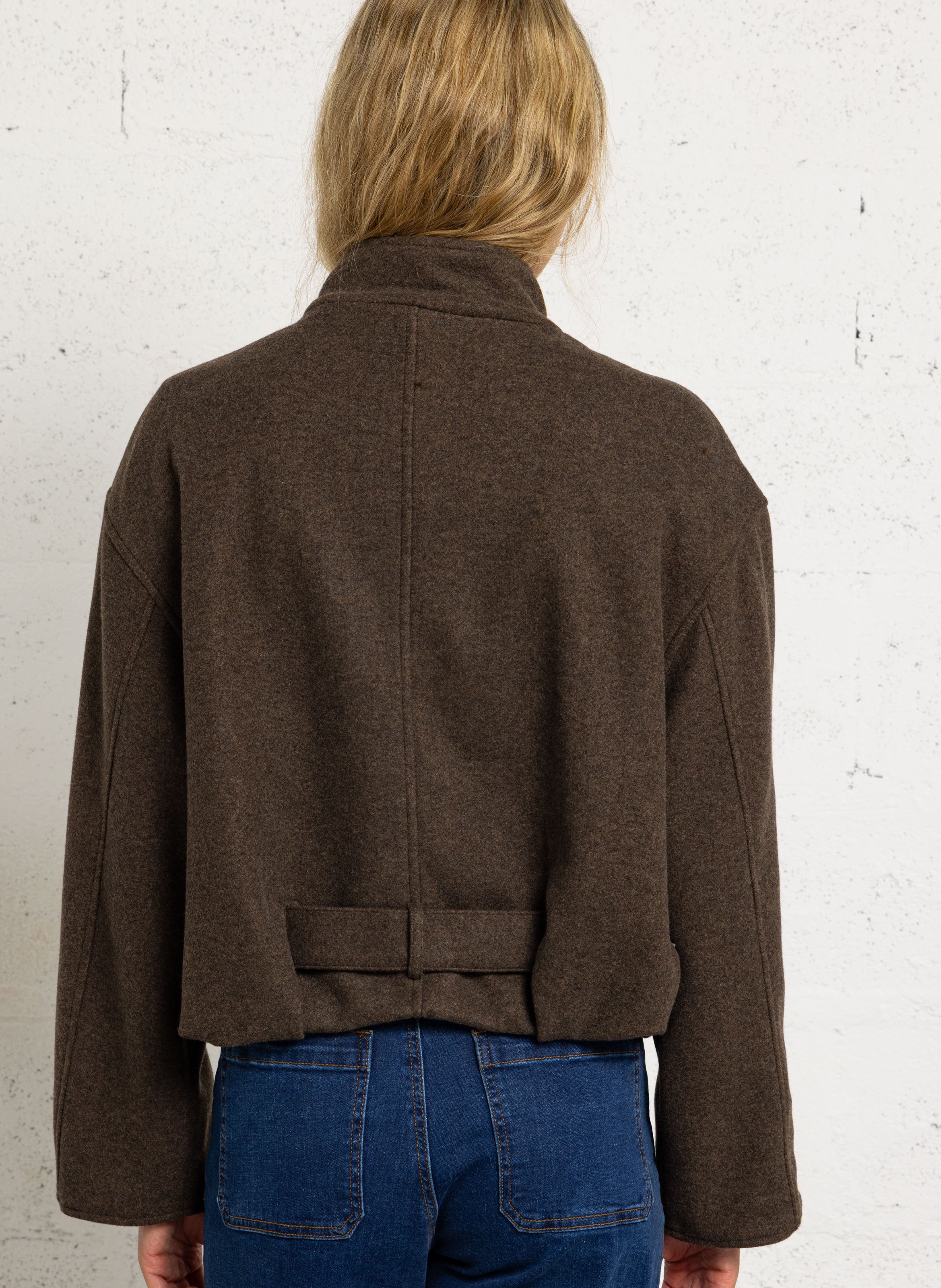 Oversized high collar jacket LA PETITE ETOILE Brown