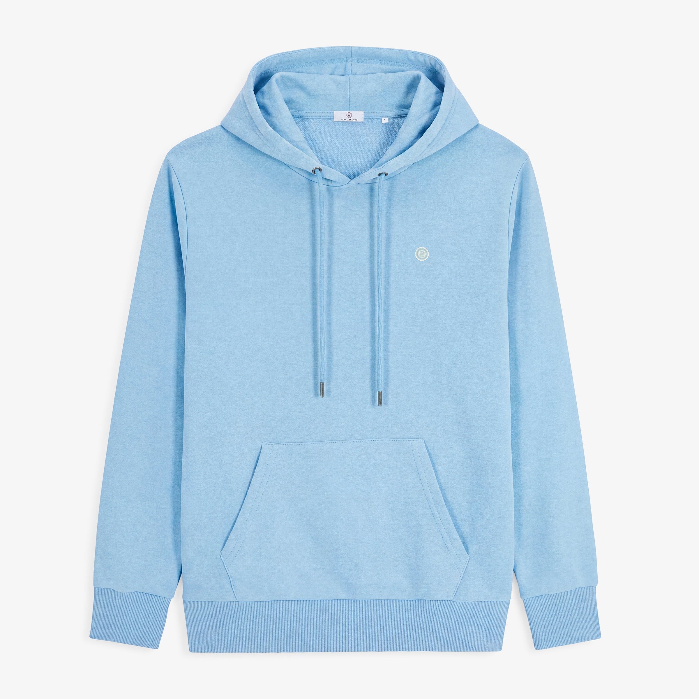 Cotton sweatshirt fabric hoodie SERGE BLANCO Blue