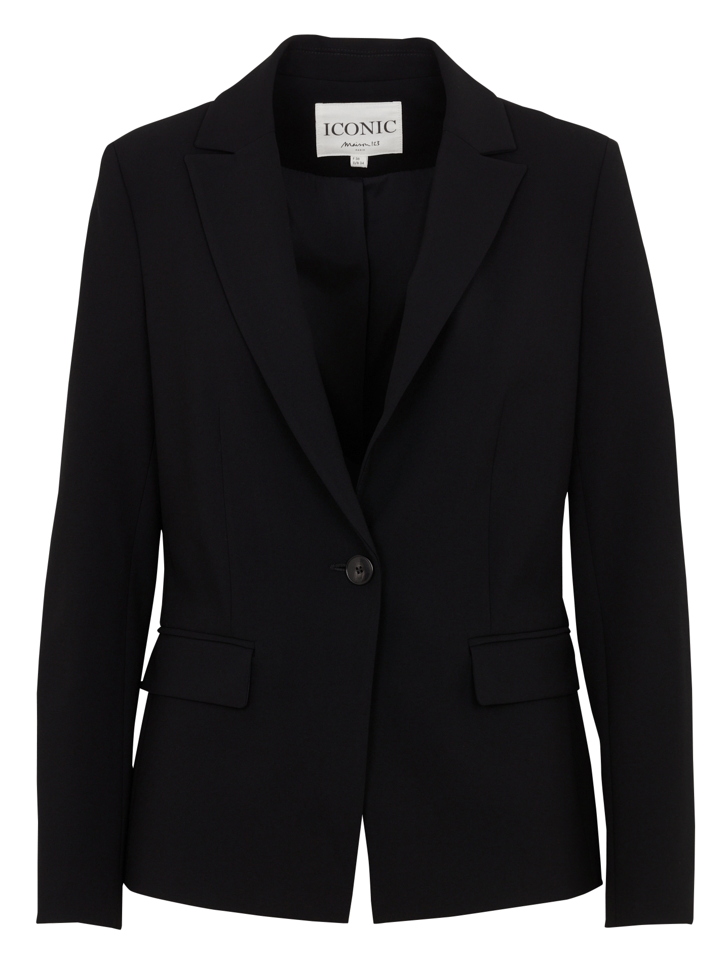 Klassieke rechte blazer met kraag MAISON 123 Zwart