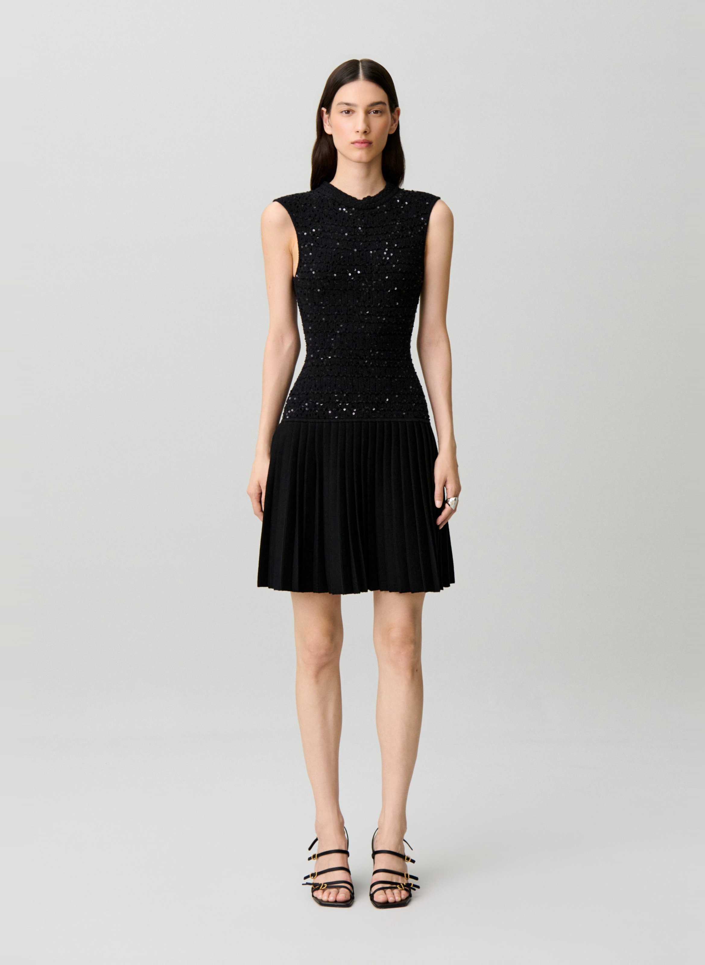 Robe courte évasée à sequins CLAUDIE PIERLOT Noir