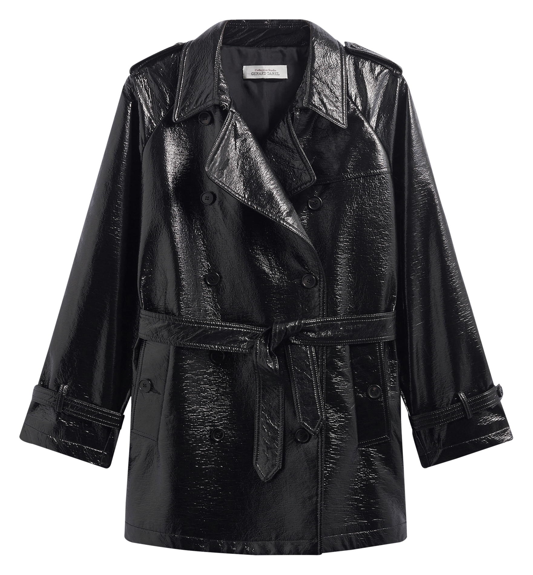 Cotton-blend trench with tailored collar GERARD DAREL Black