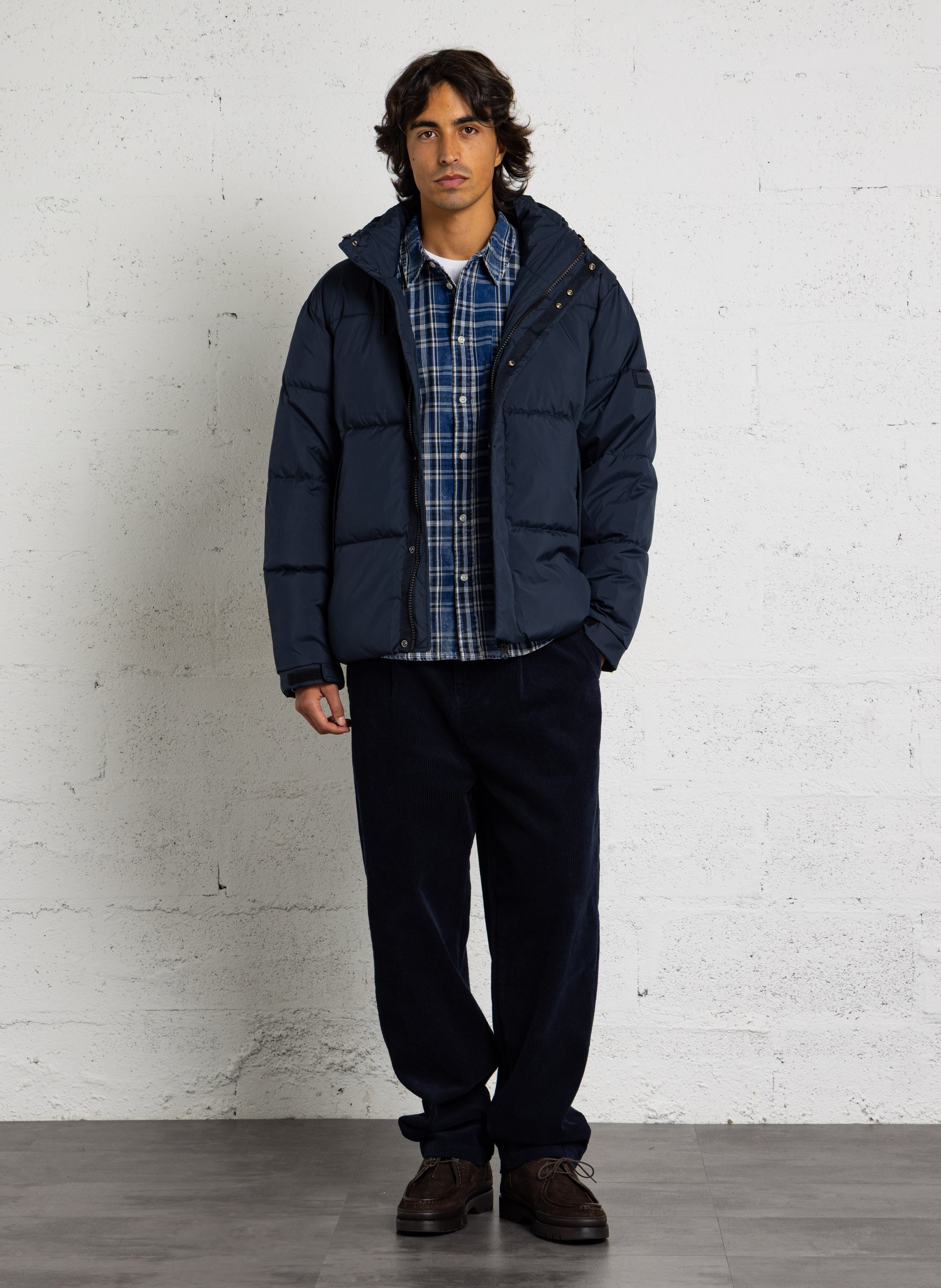 Gerade Steppjacke mit einfarbiger Kapuze PEPE JEANS Blau