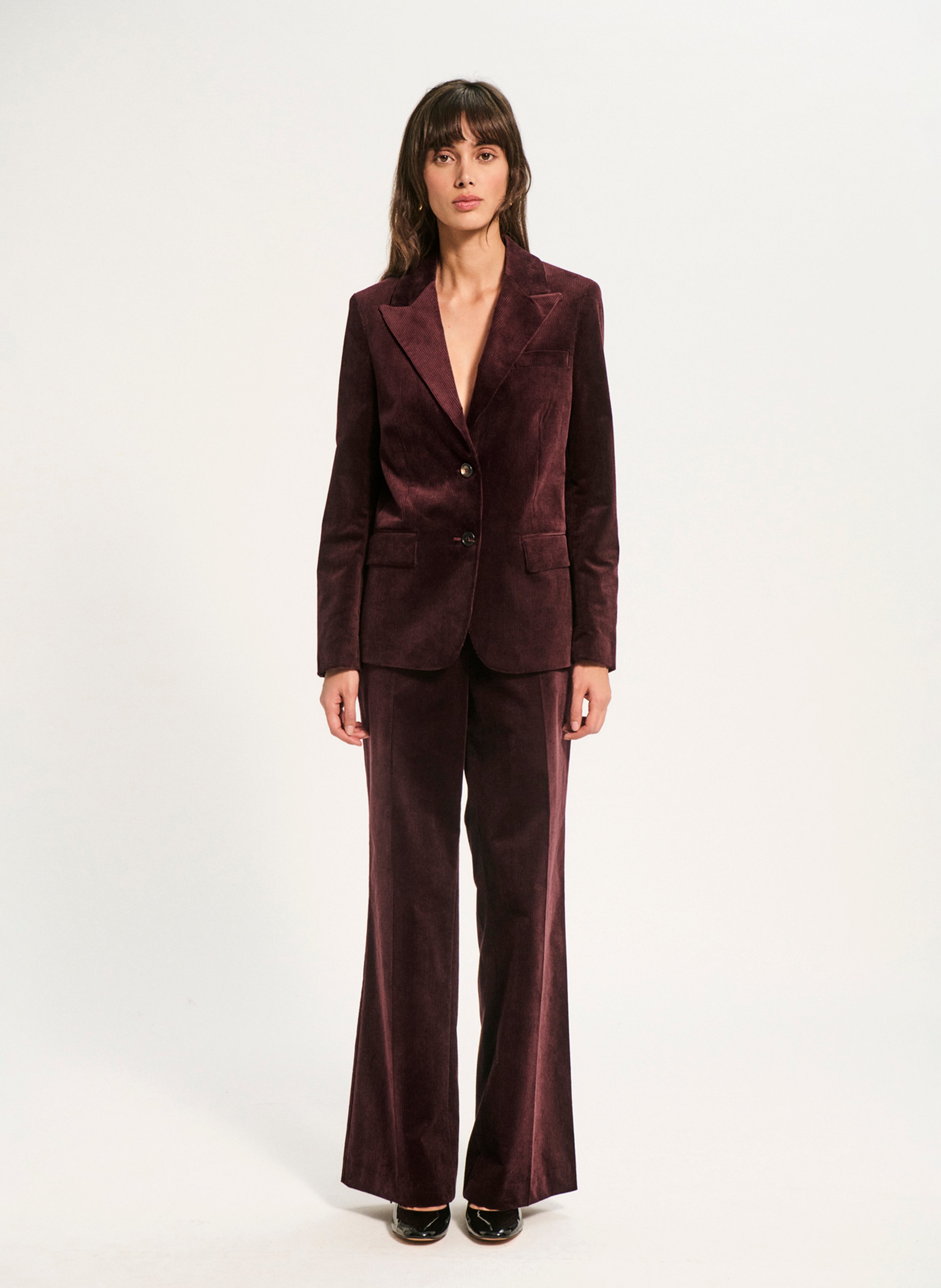 Pantalon droit en coton mélangé PABLO Rouge