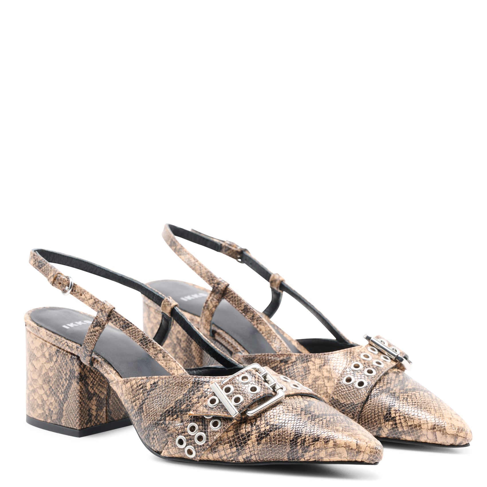 Slingbacks à imprimé animalier IKKS Marron