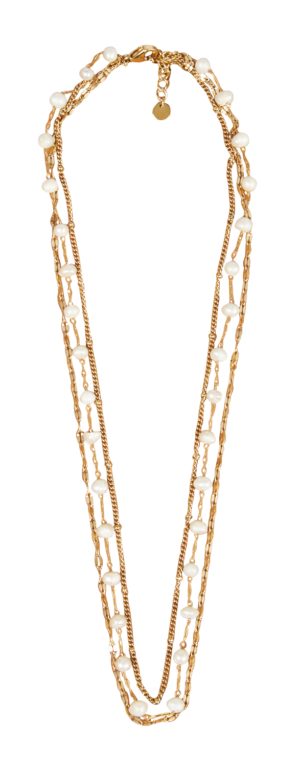 Collar de triple vuelta de perlas AU PRINTEMPS PARIS Dorado