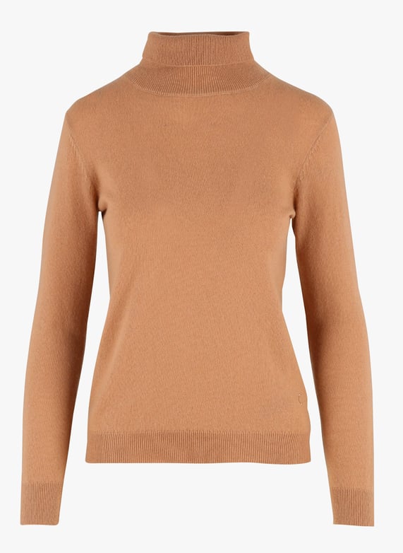 Cashmere straight-Cut turtleneck sweater Camel Caroll Women