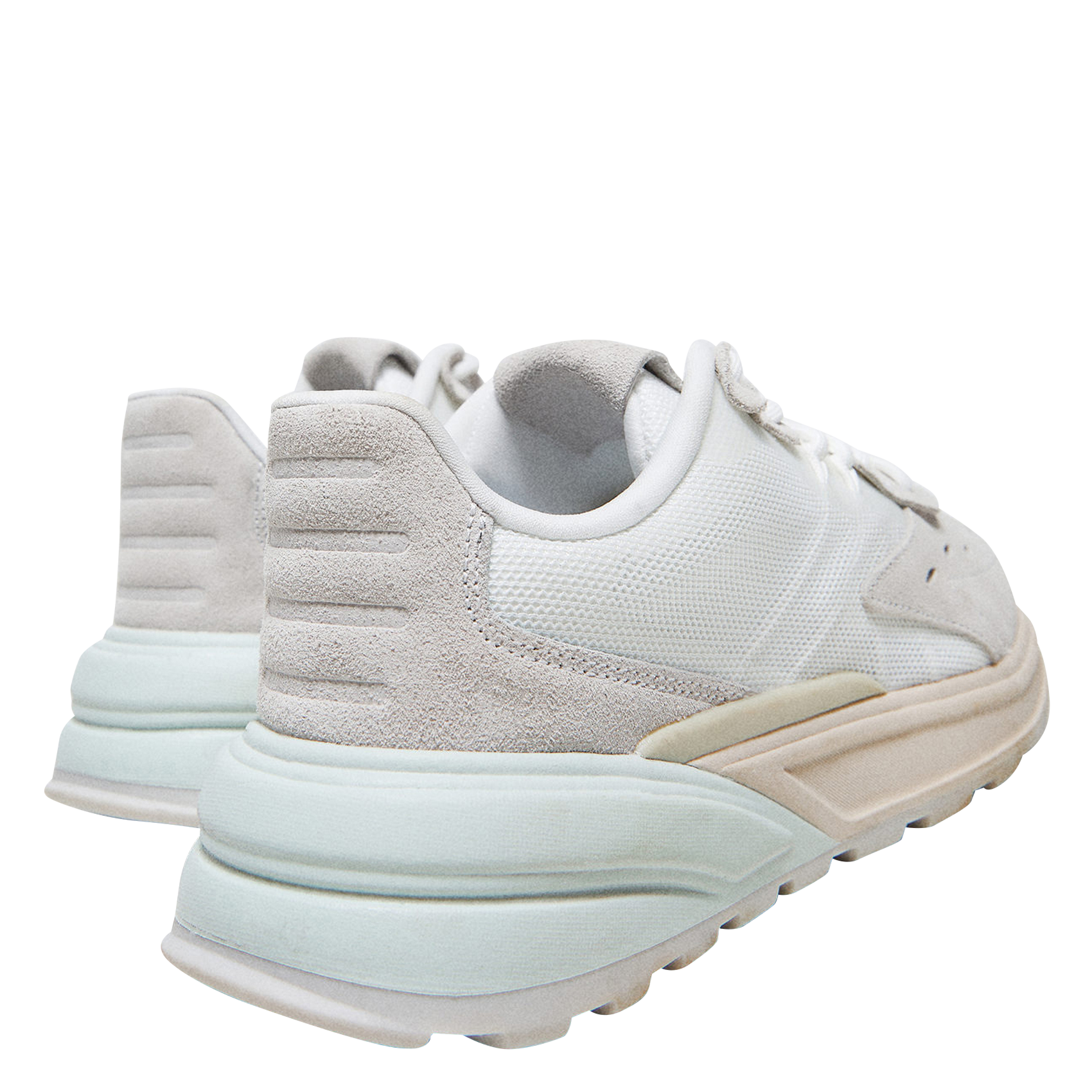 Sneakers Van Leermix Met Meerdere Texturen Blanc Mango - Dames | Place des  Tendances