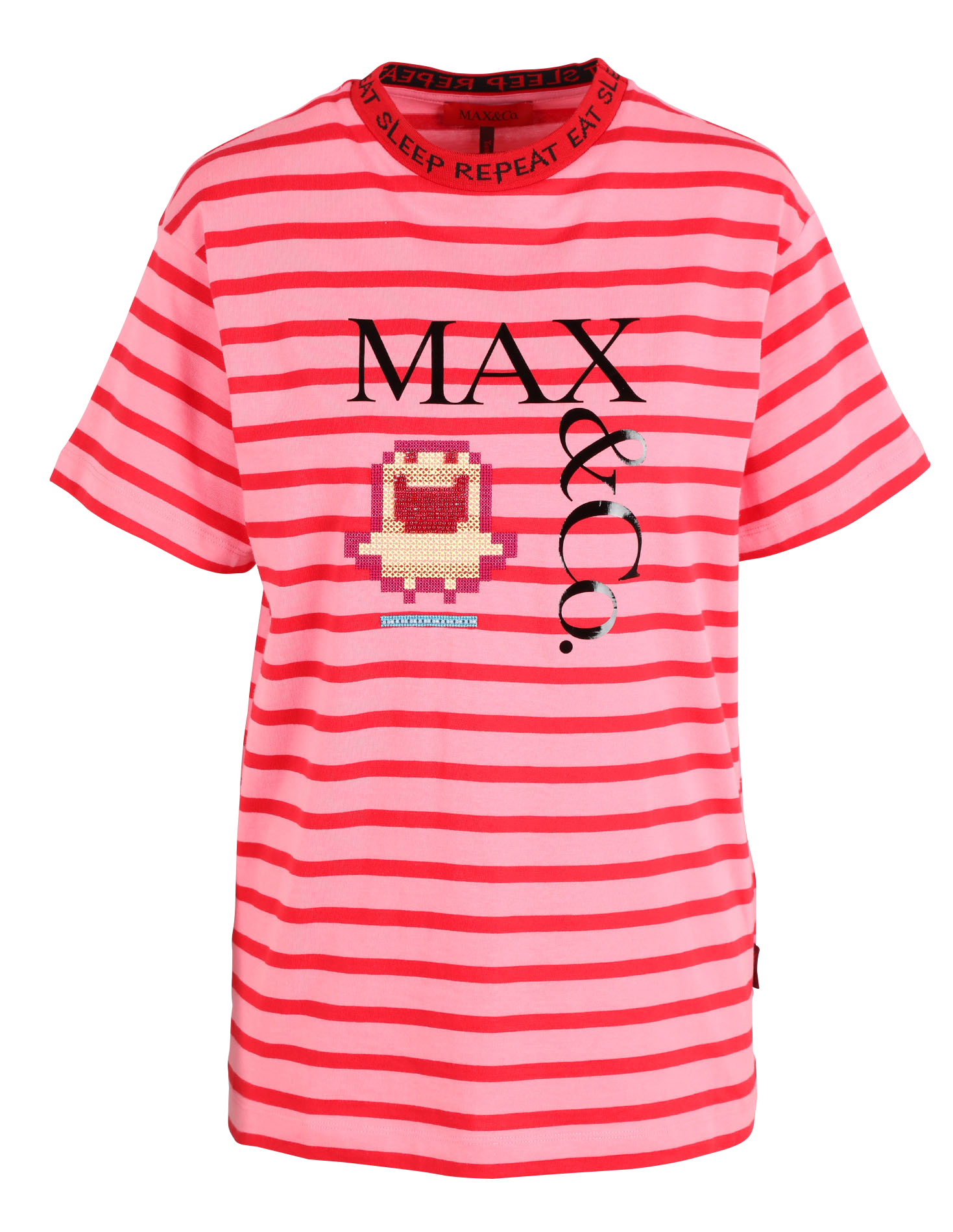 Tee-shirt col rond ample en coton  MAX&amp;Co. Rose