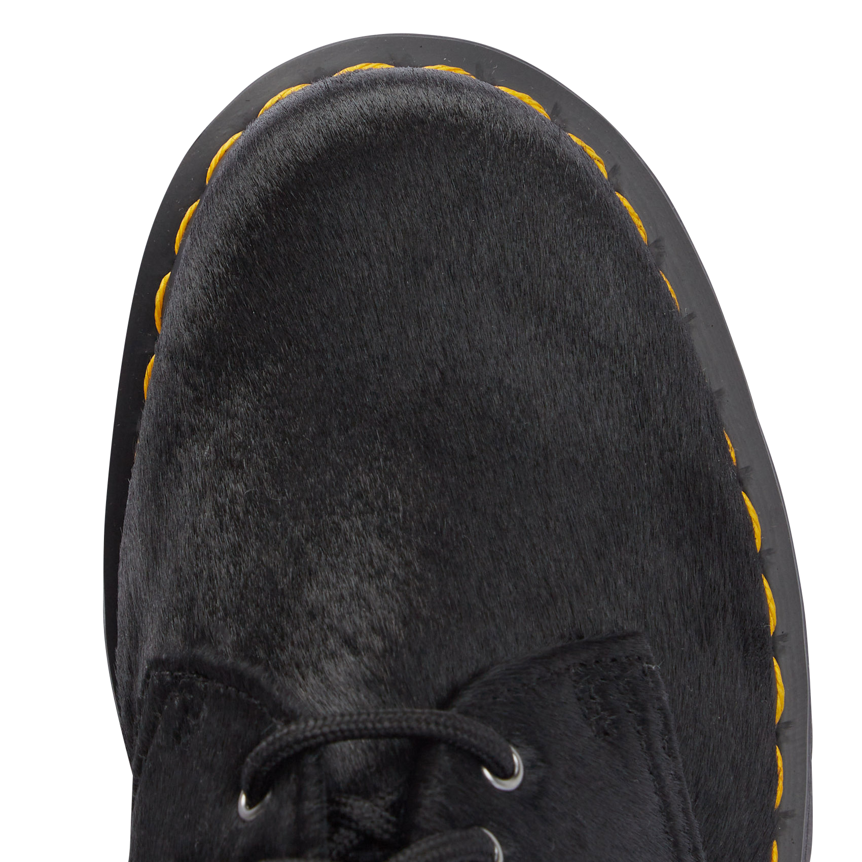 Fuzzy leather platform Derby shoes DR. MARTENS Black