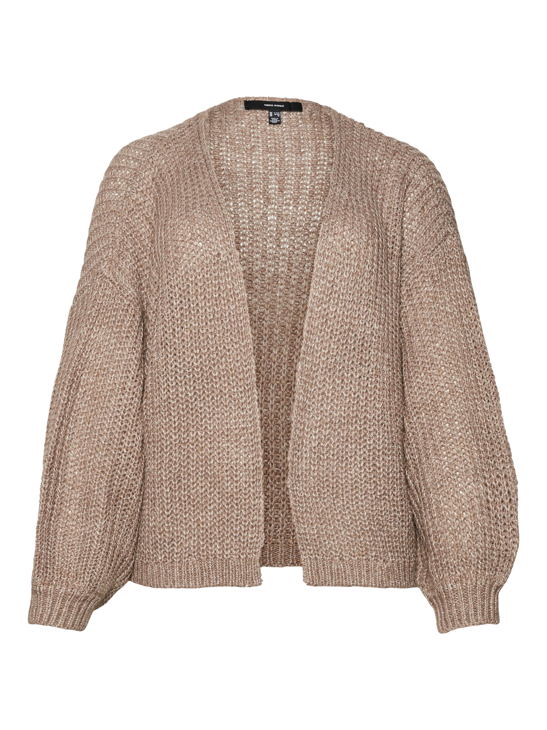 Straight knitted cardigan VERO MODA CURVE Brown