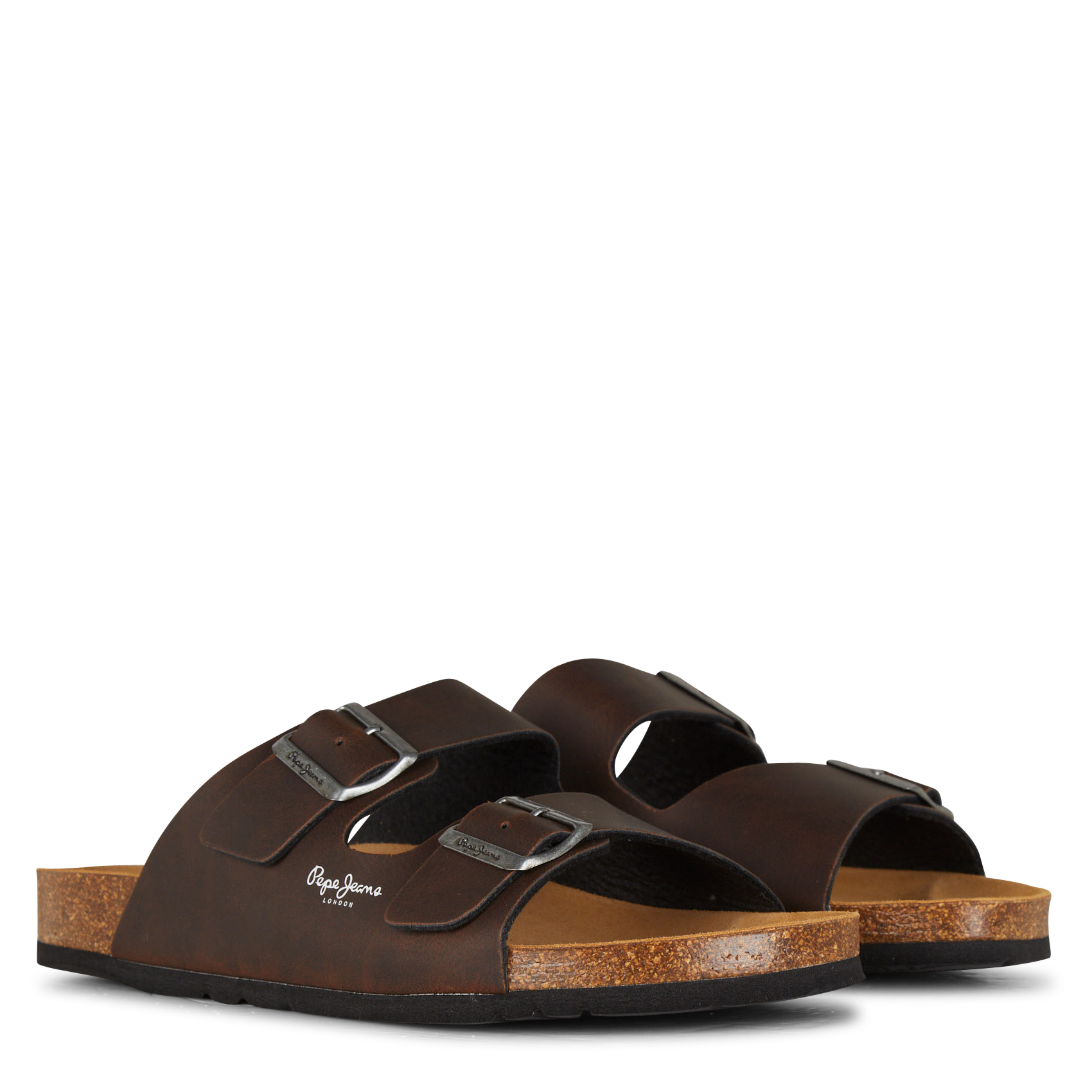 Flat sandals with buckles PEPE JEANS Brown