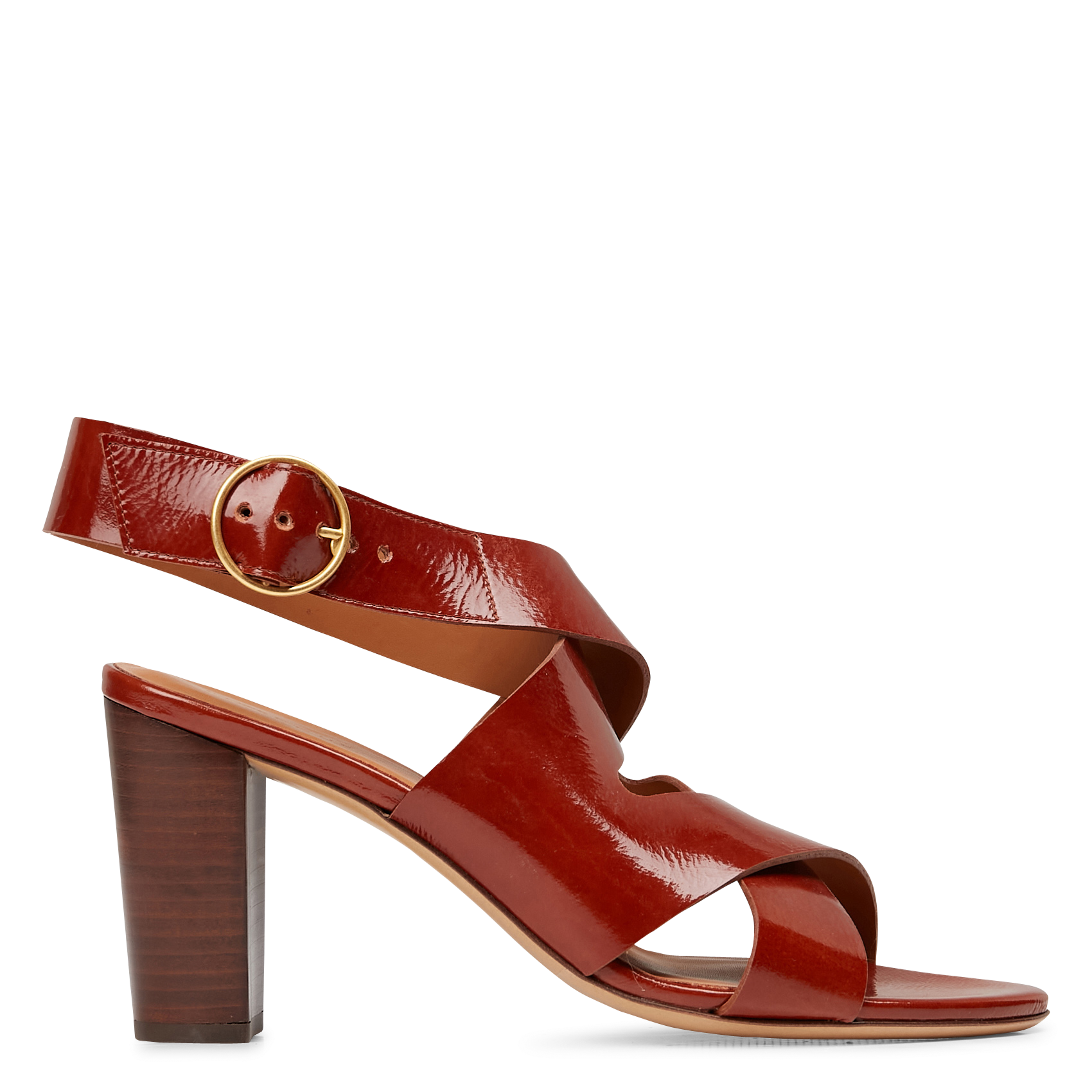 Sandales à talons en cuir métallisé RIVECOUR