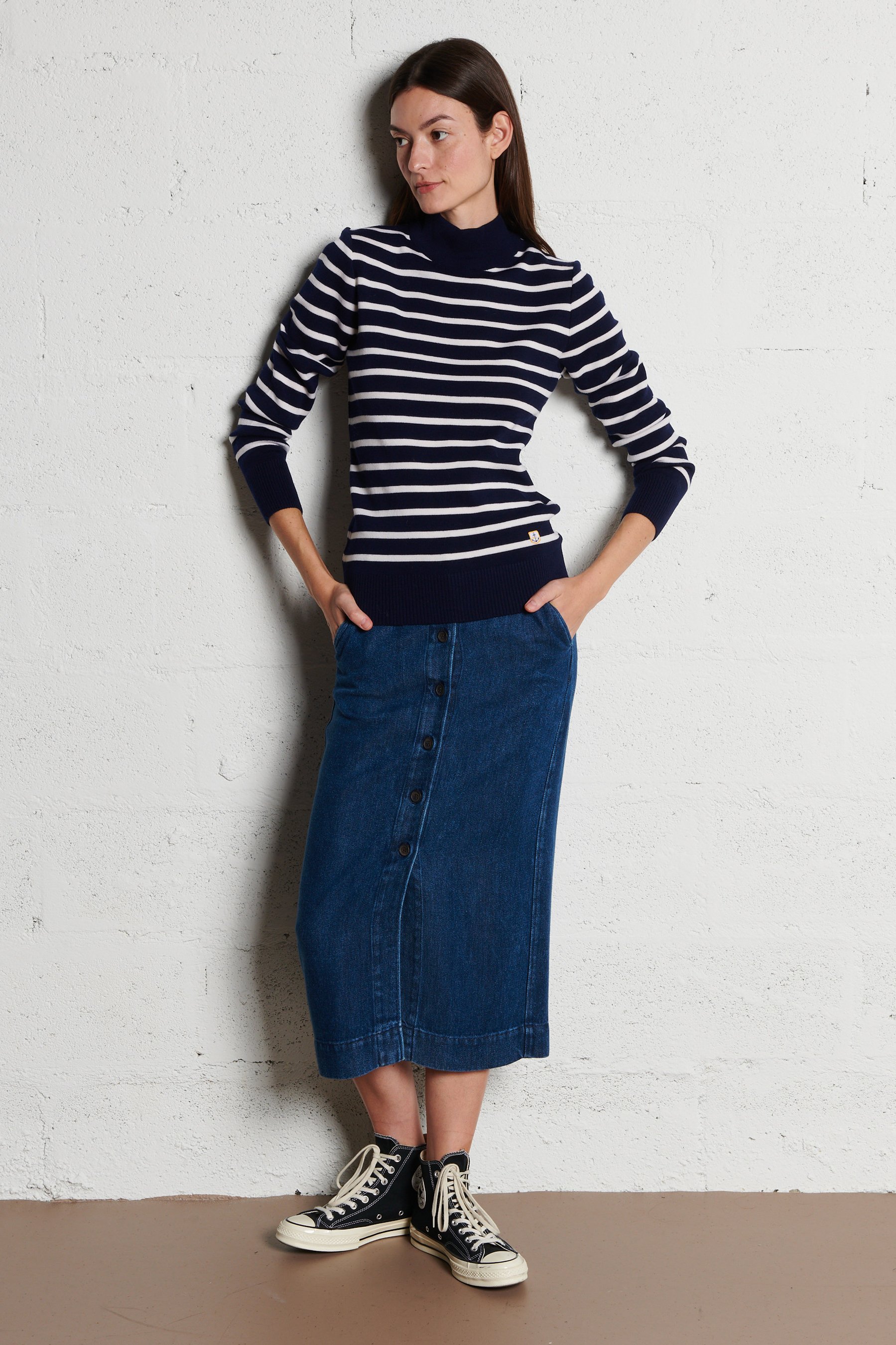 Jupe en jean HARTFORD Bleu