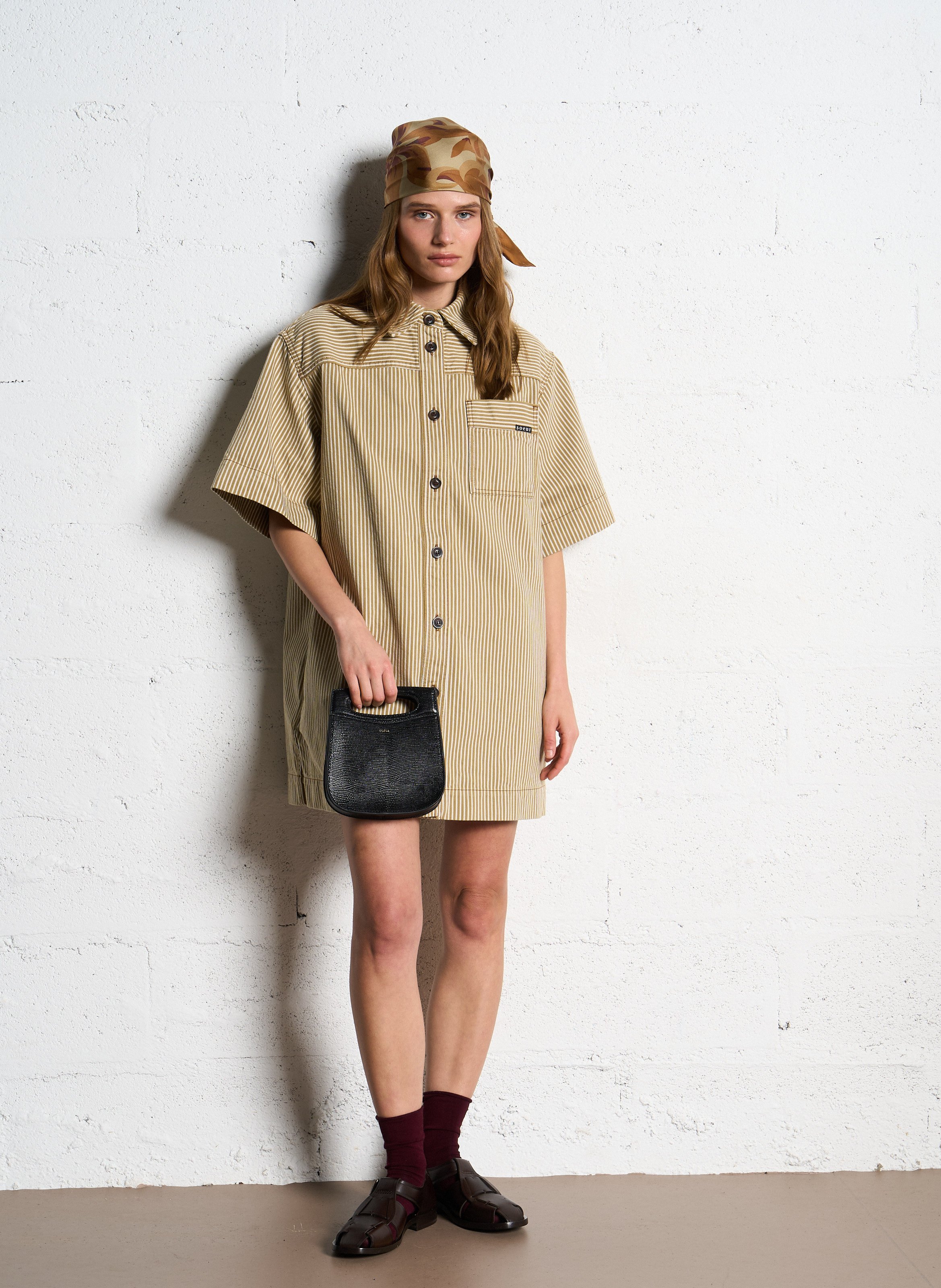 Leather shoulder bag SOEUR Black