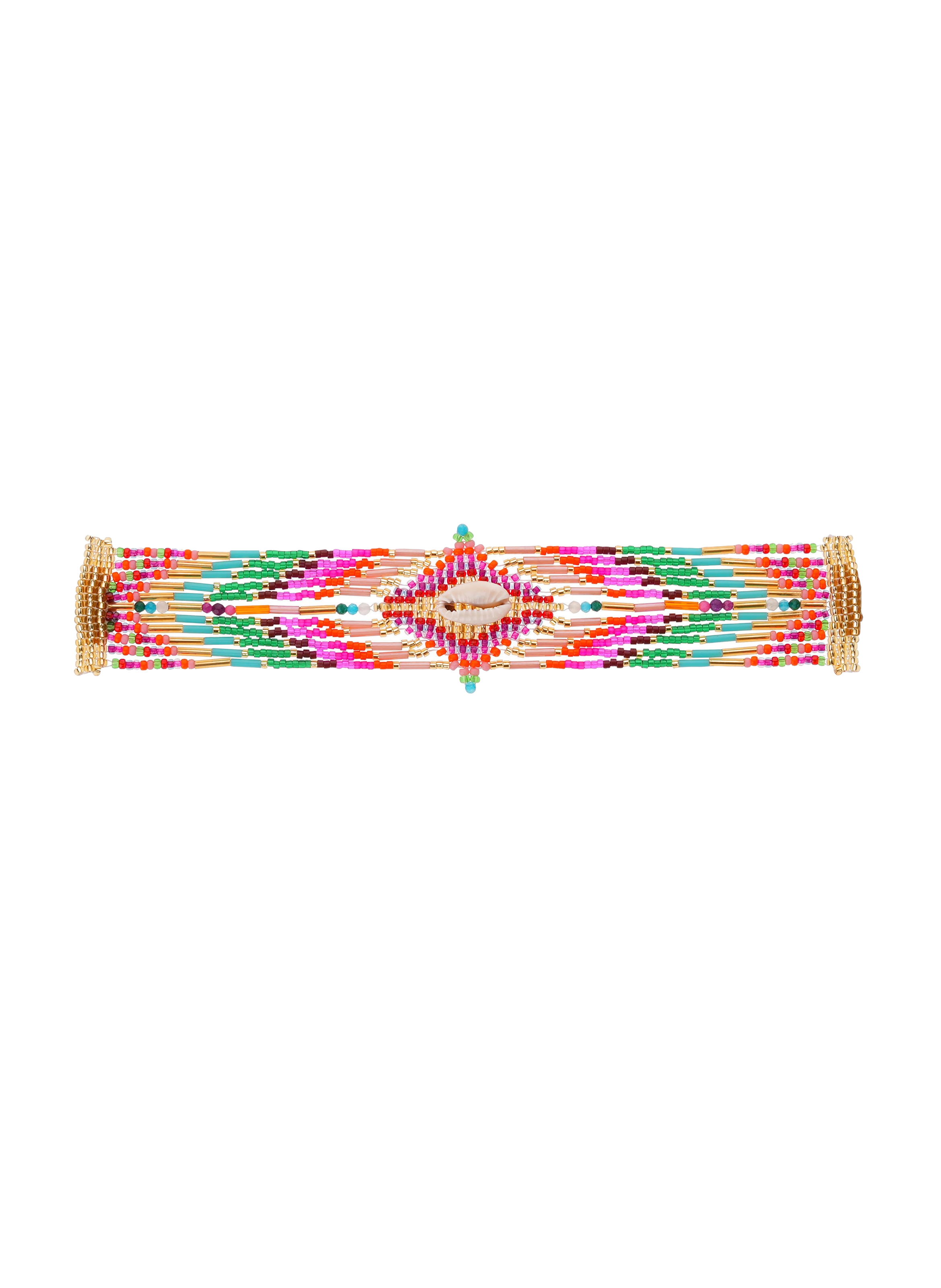 Multilink cuff bracelet with magnetic clasp HIPANEMA Pink