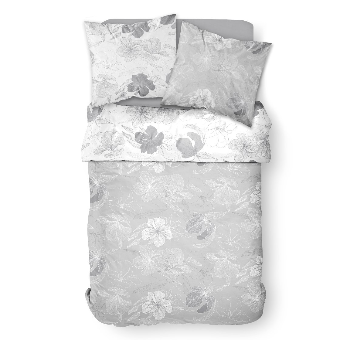 Printed cotton bedding set TODAY LINGE DE MAISON Grey