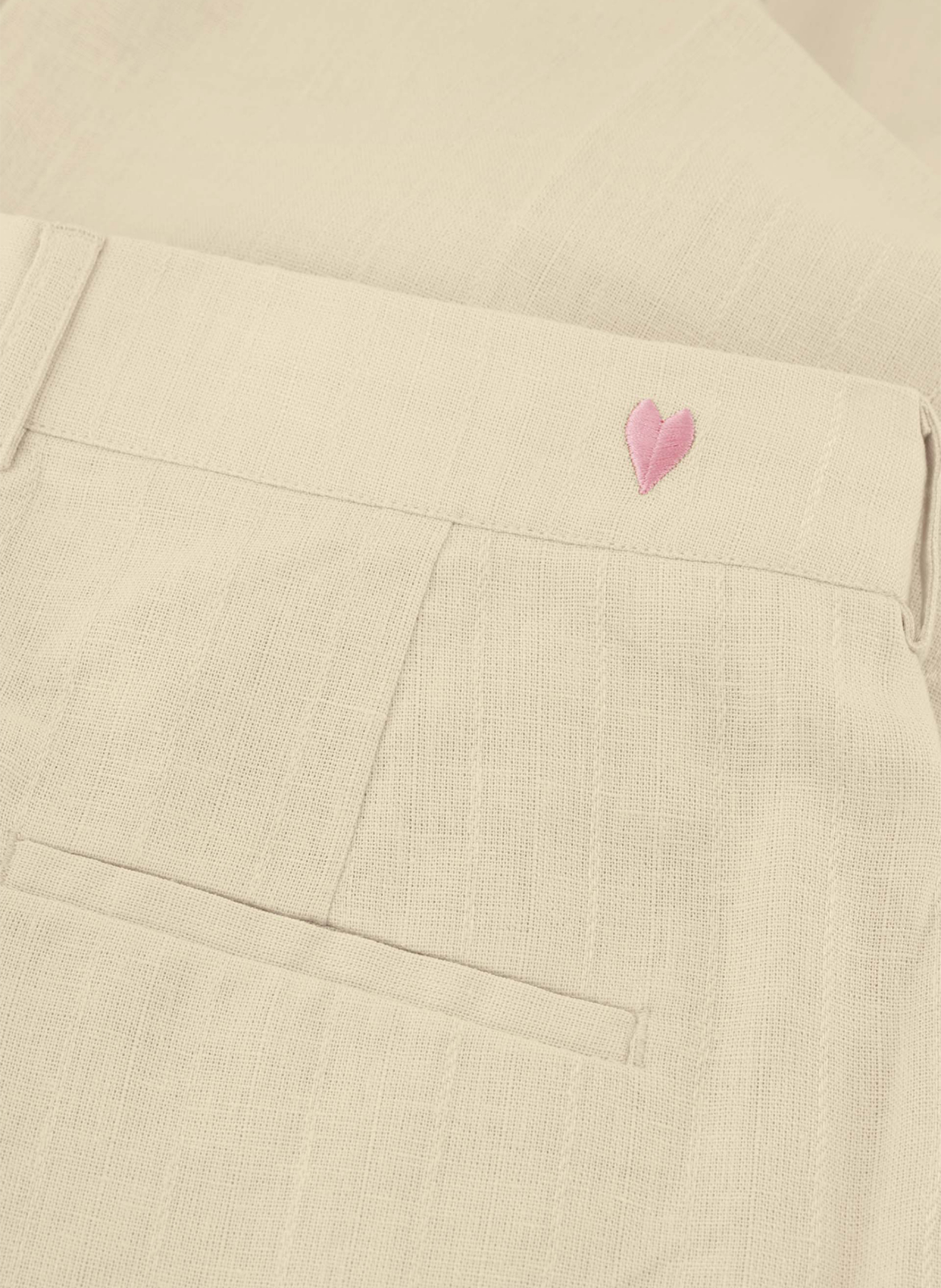 Wijde bandplooibroek van linnenmix FABIENNE CHAPOT Beige