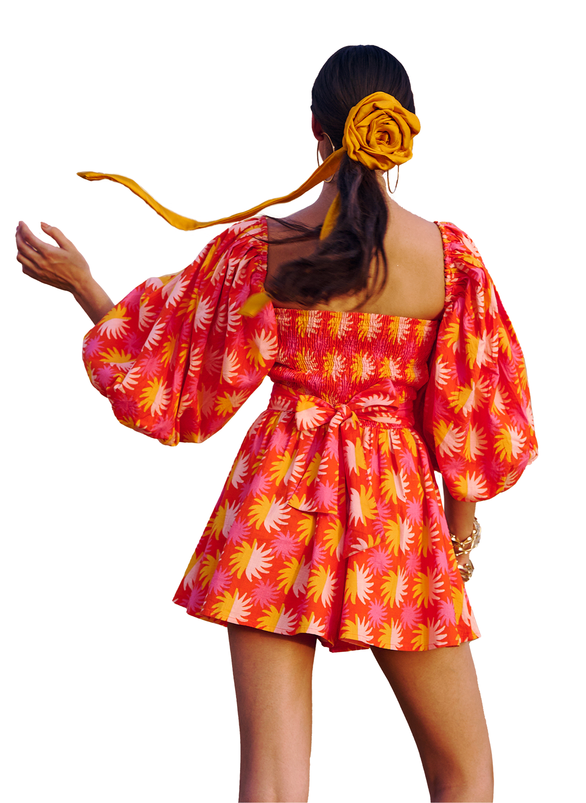 Cotton playsuit SUNDRESS Orange