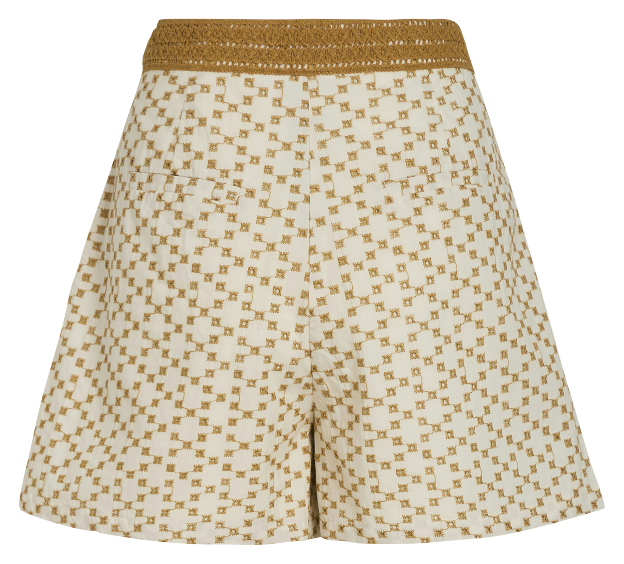 Gerader Baumwollrock mit Stickerei VILA Beige