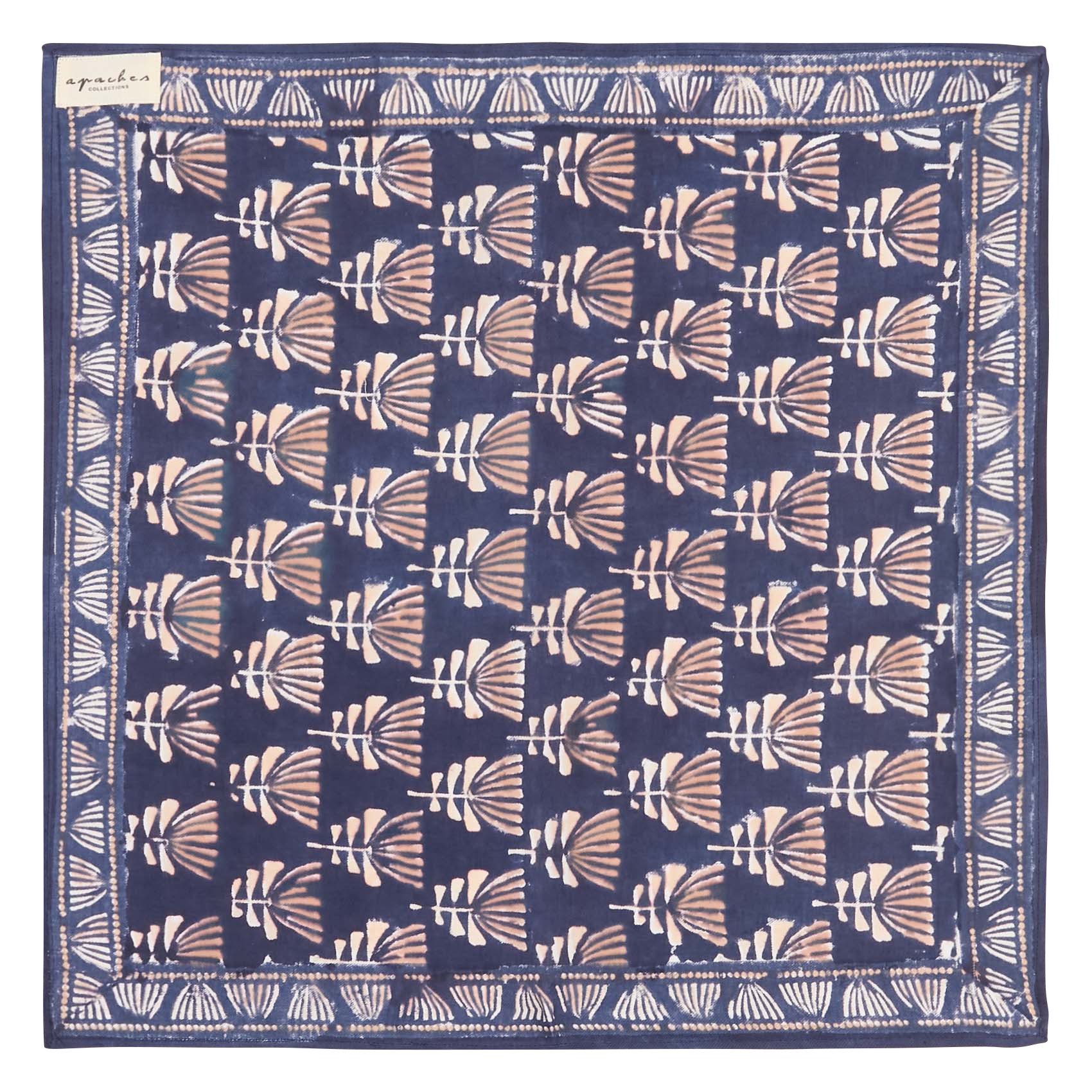 Foulard en coton Bleu