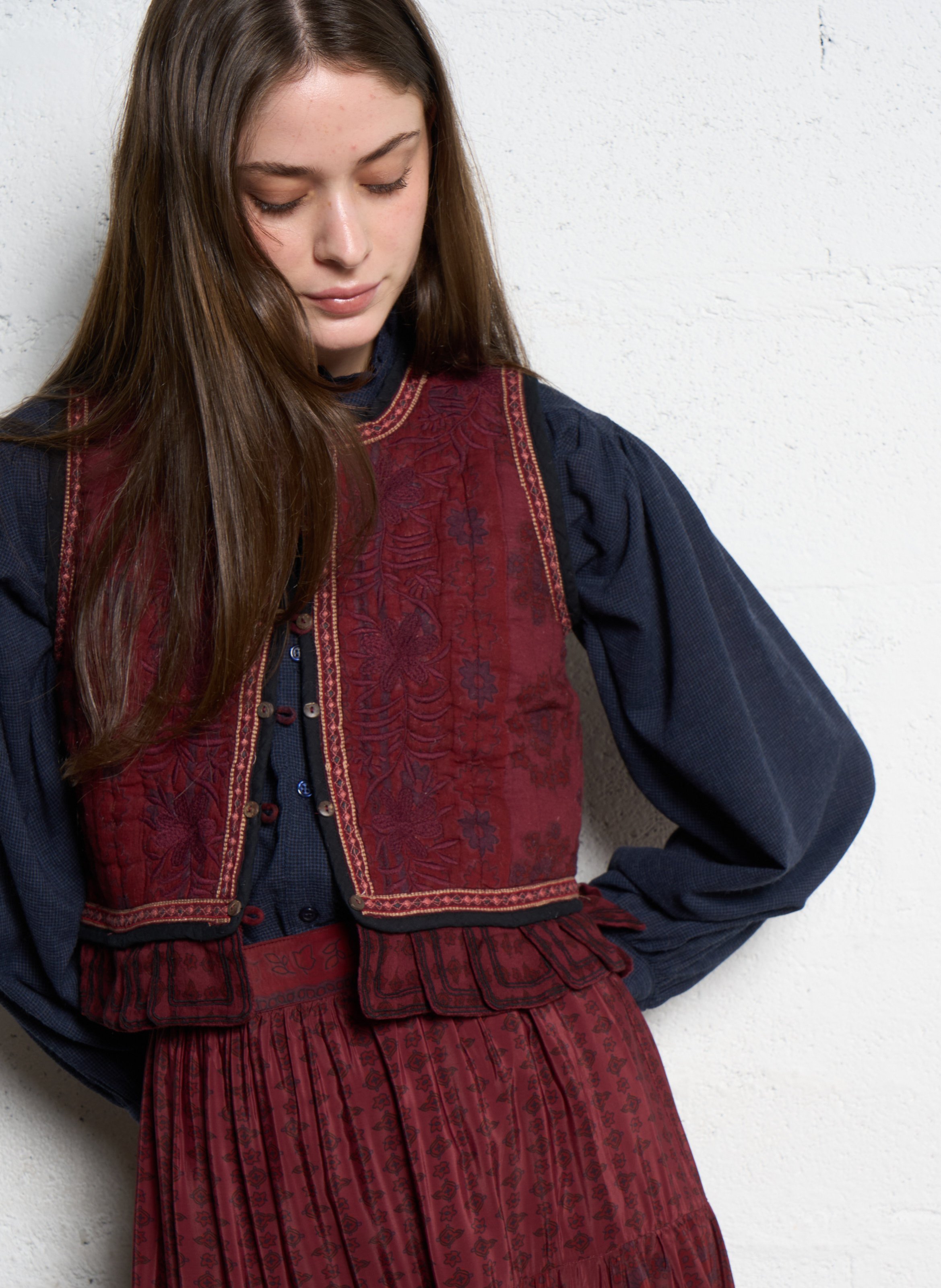 Round-neck cotton jacket MAISON HOTEL Red