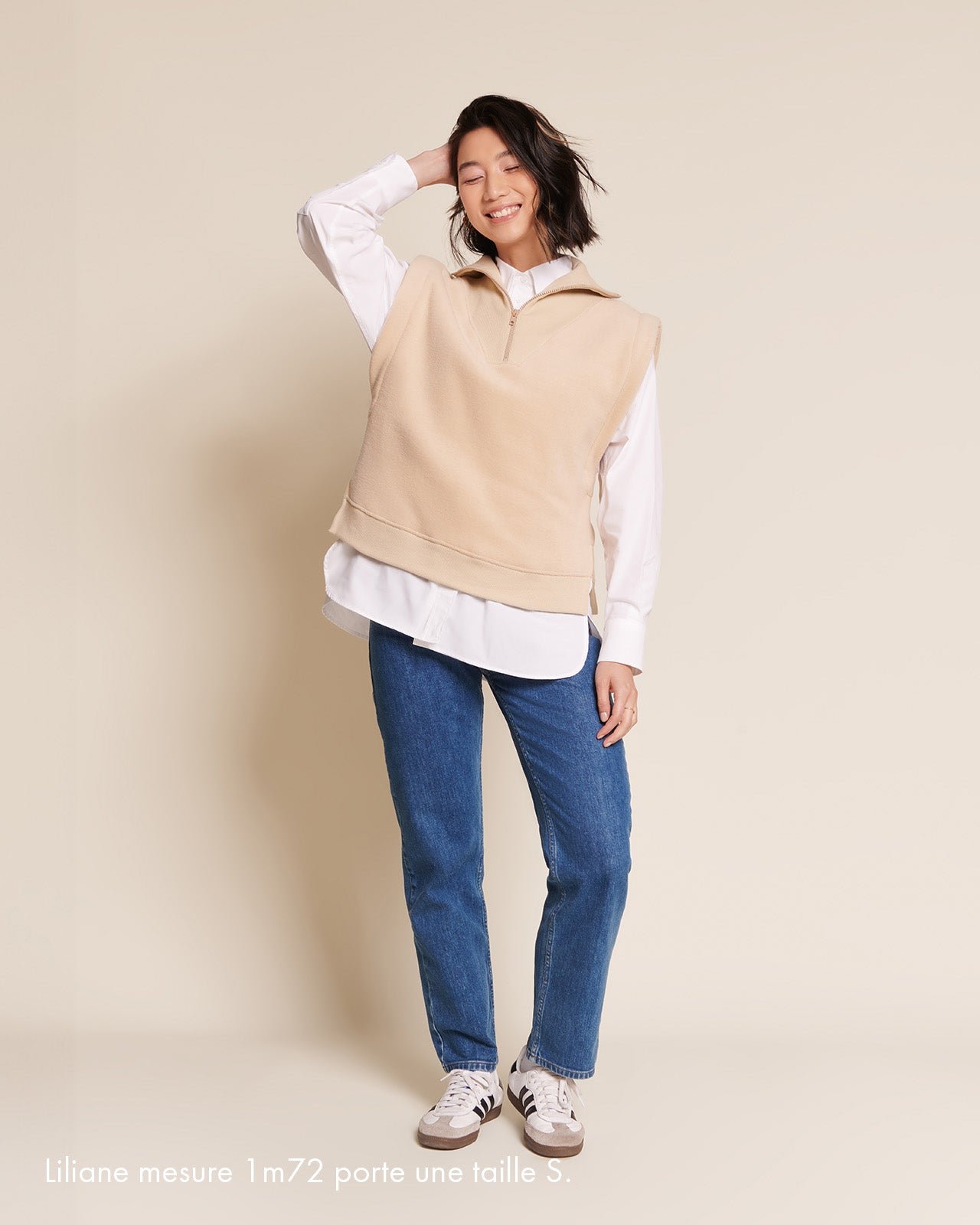 The sleeveless Vadim fleece in recycled fleece EMOI EMOI Beige