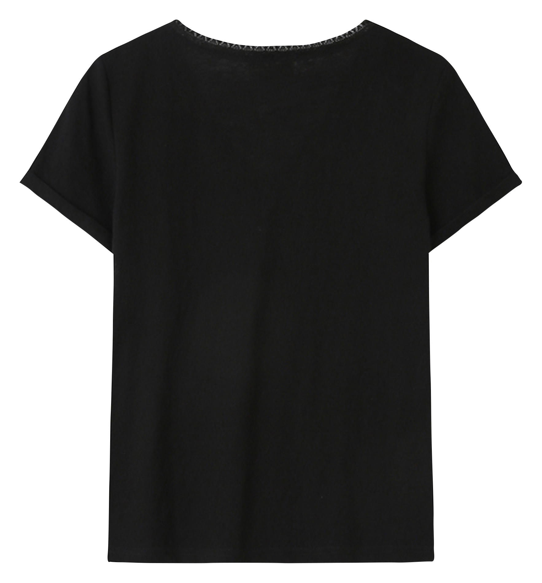 Tee-shirt col v en coton mélangé GRACE ET MILA Noir