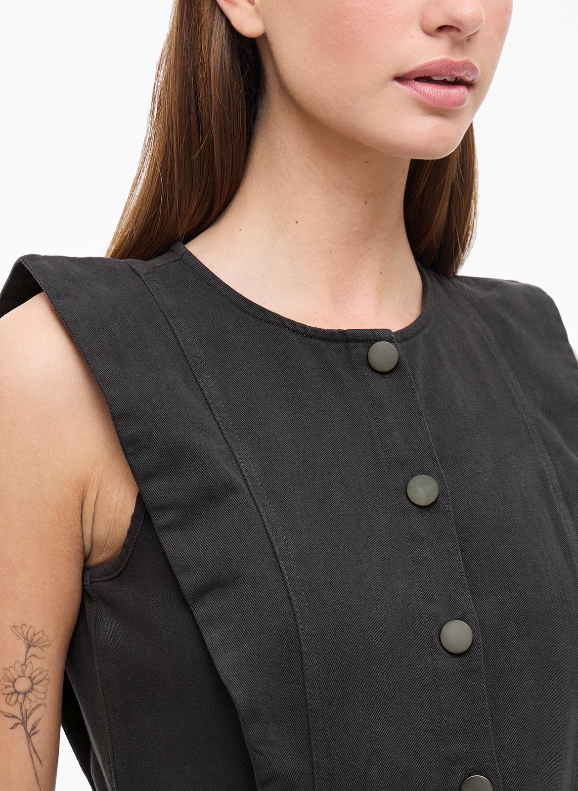 Robe midi en coton VILA Noir