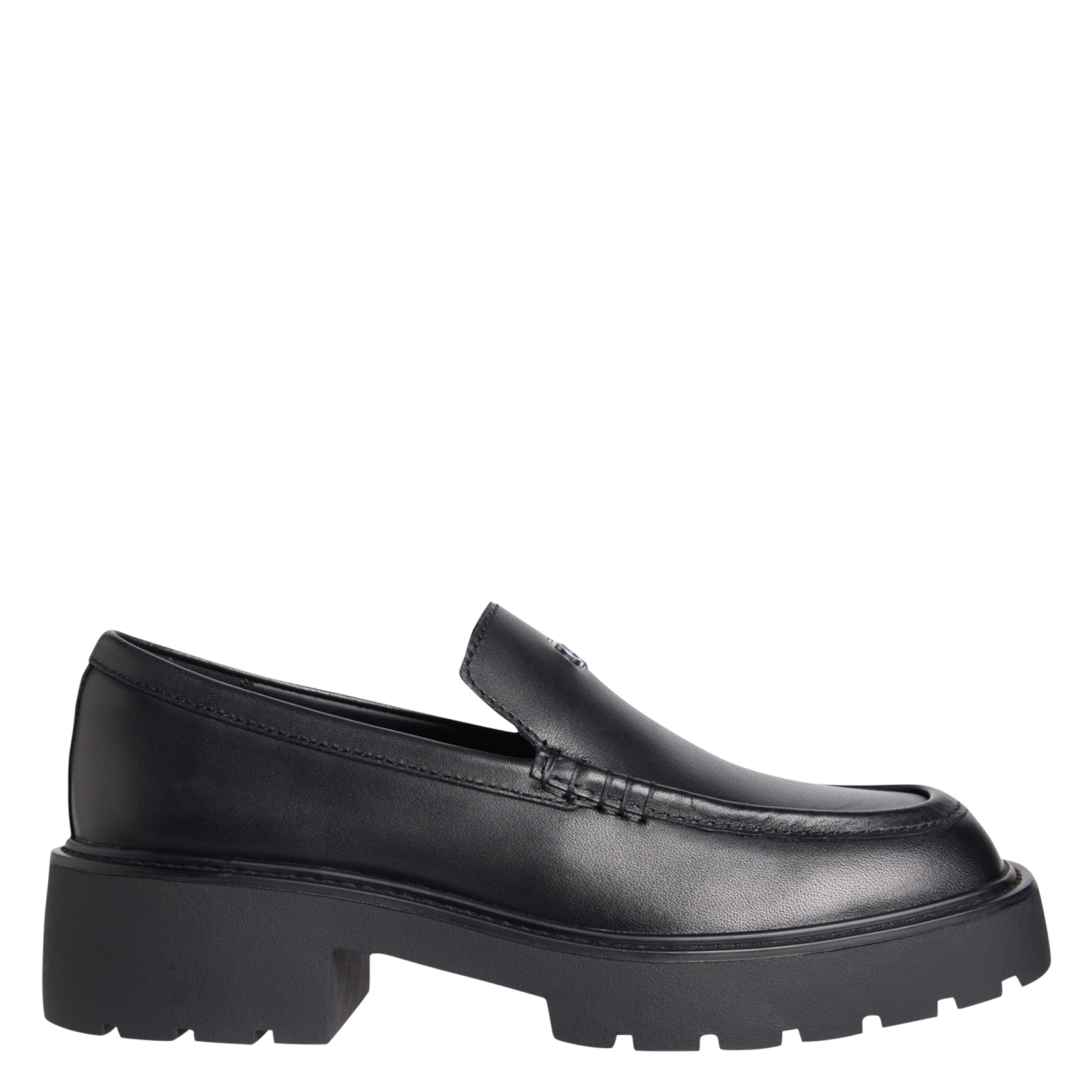Heeled leather loafers CALVIN KLEIN Black