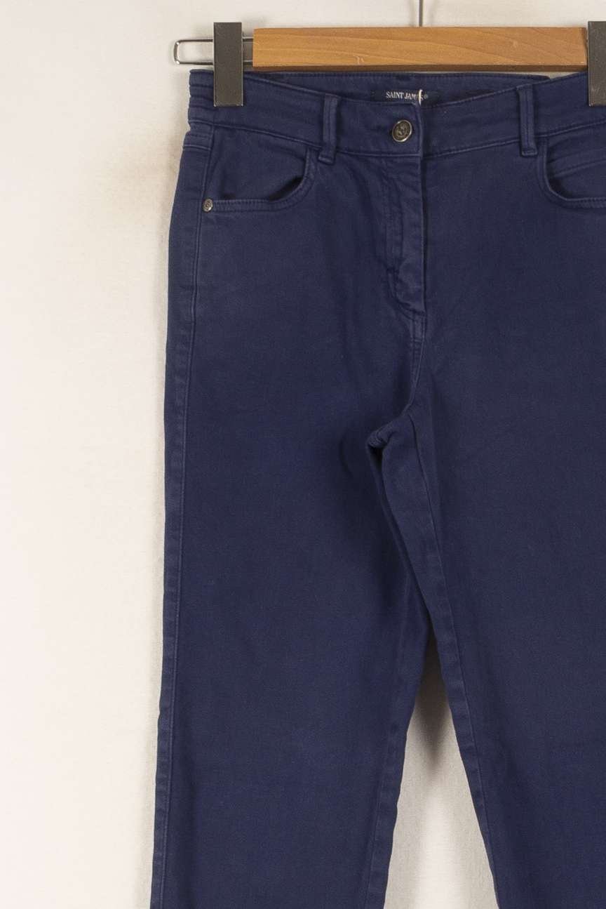 Cropped slim jeans with studs SAINT JAMES - Seconde Main Blue