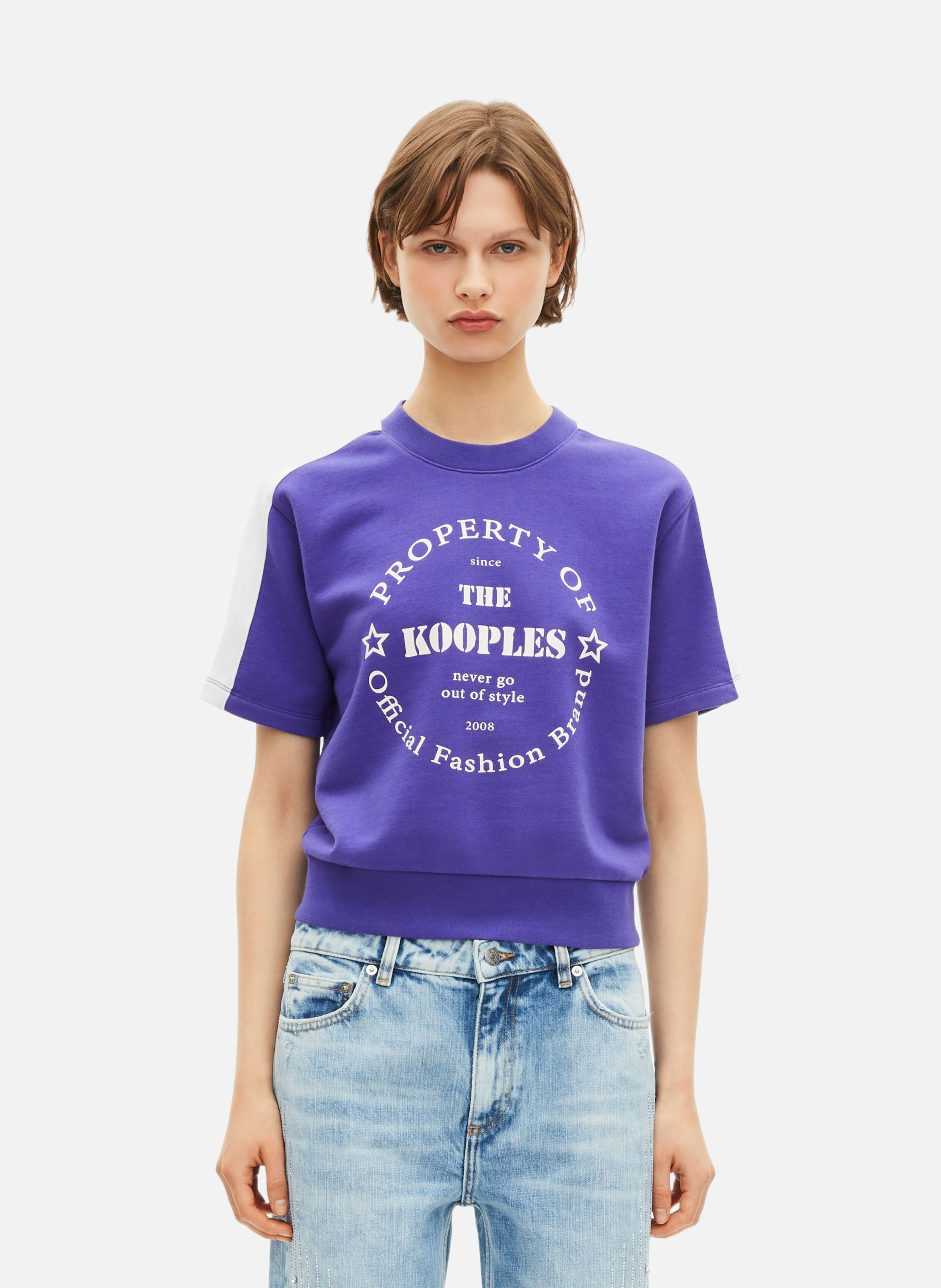 Short-sleeved sweatshirt with screen printing THE KOOPLES Purple