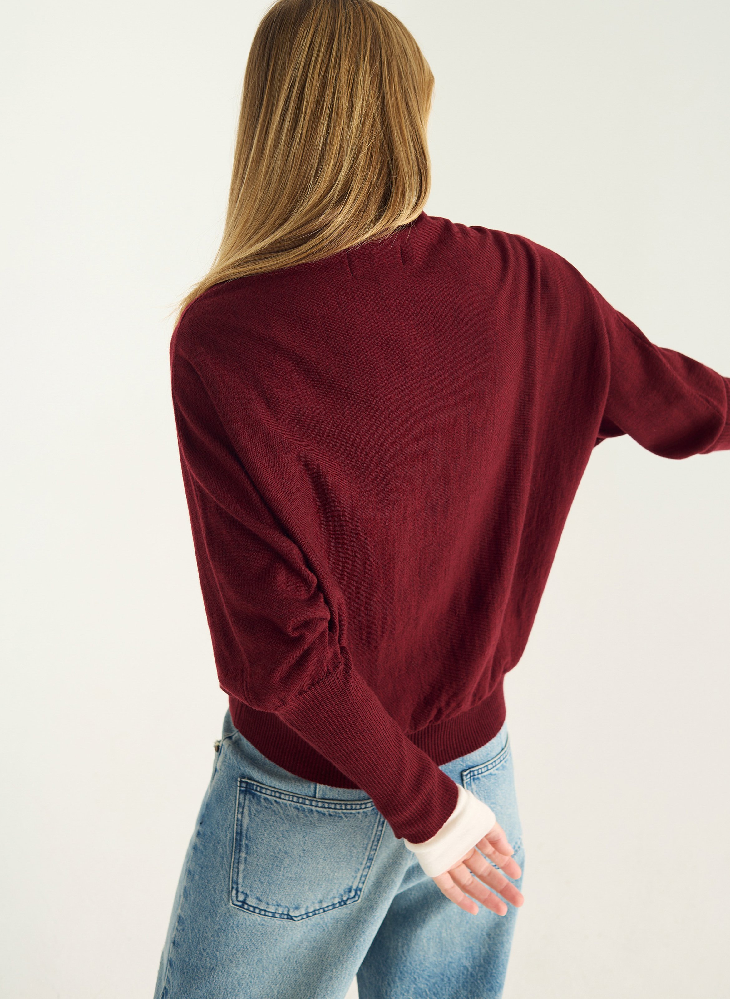 Weiter Wollpullover  ACOTE Violett