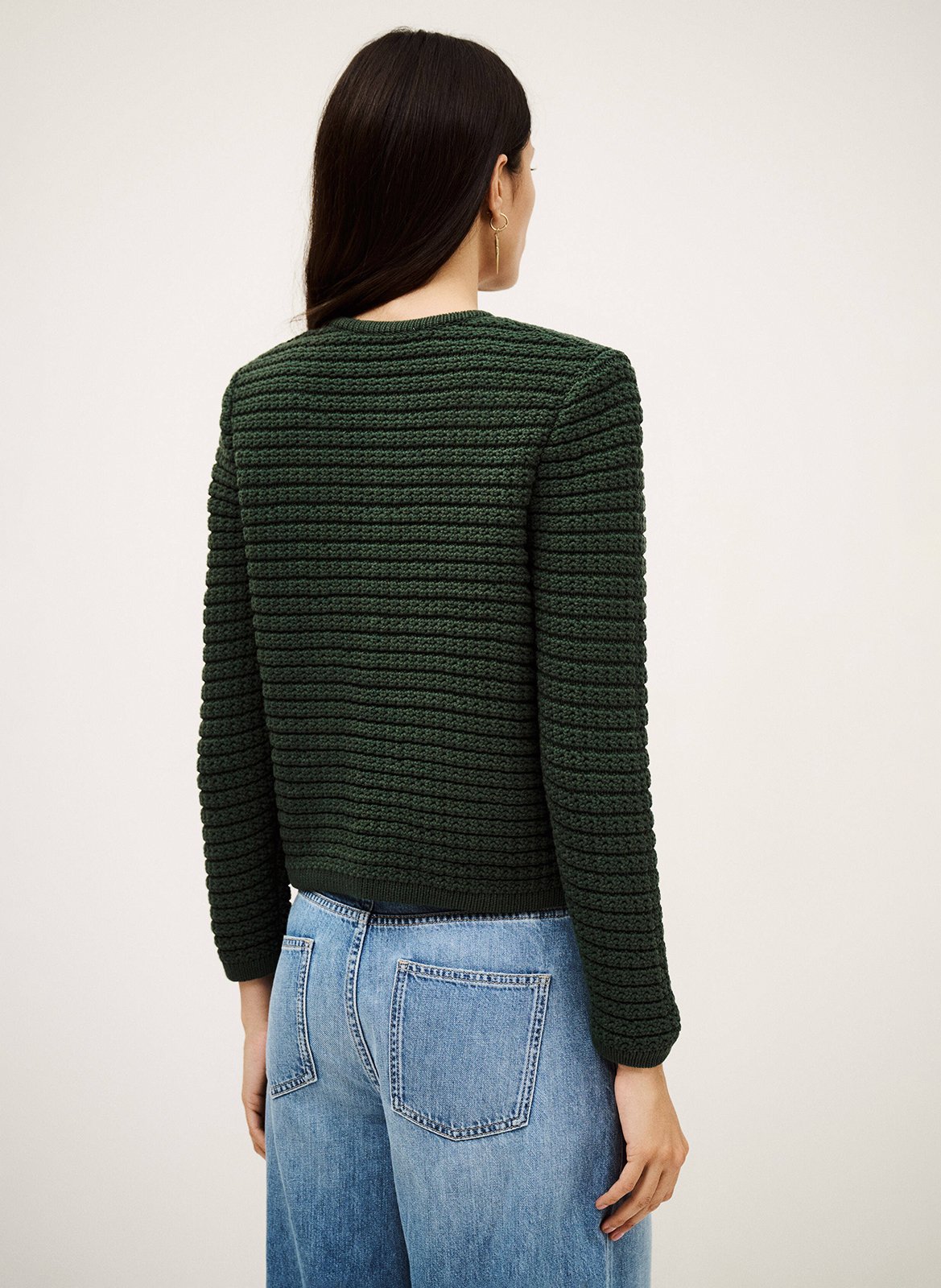 Gilet droit en coton mélangé BA&SH Vert