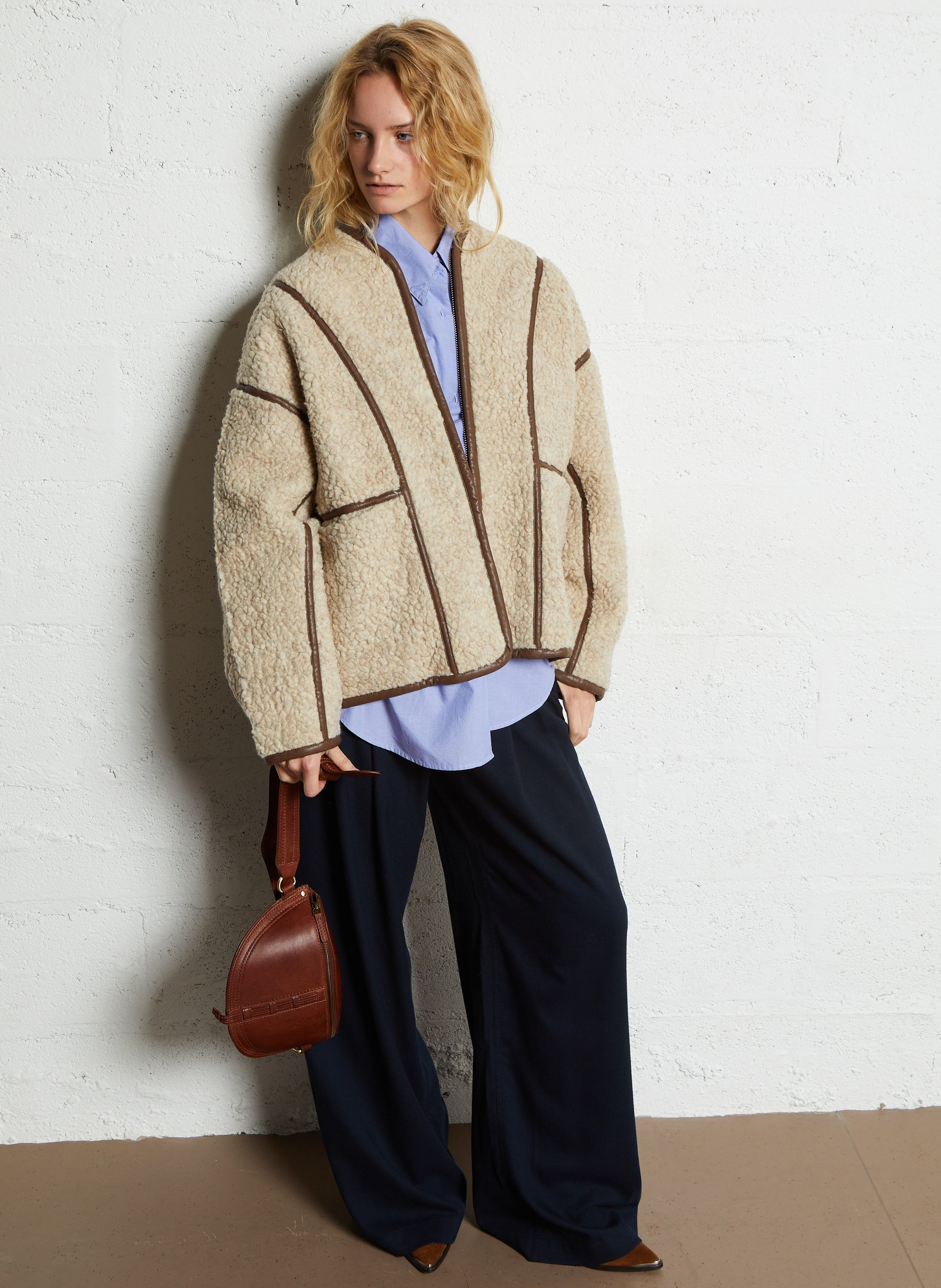 Sac banane en cuir MAISON 123 Beige