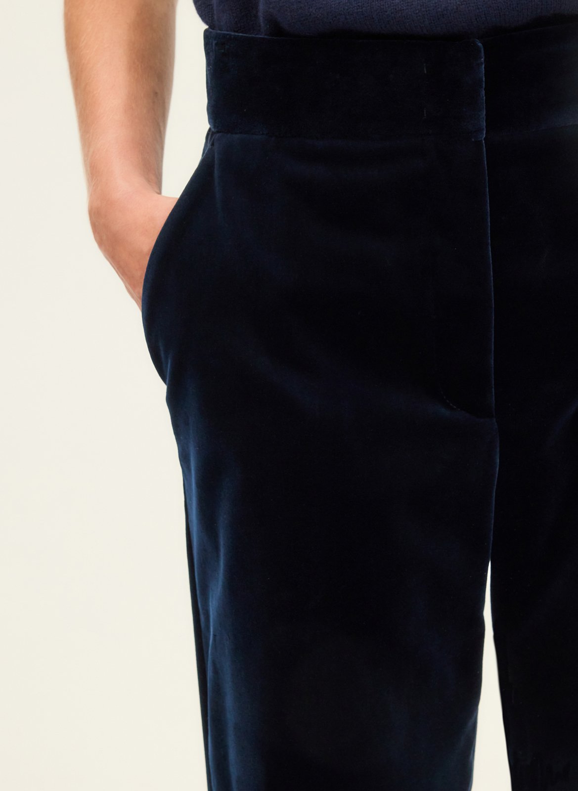 Slip van kant en velours PABLO Blauw