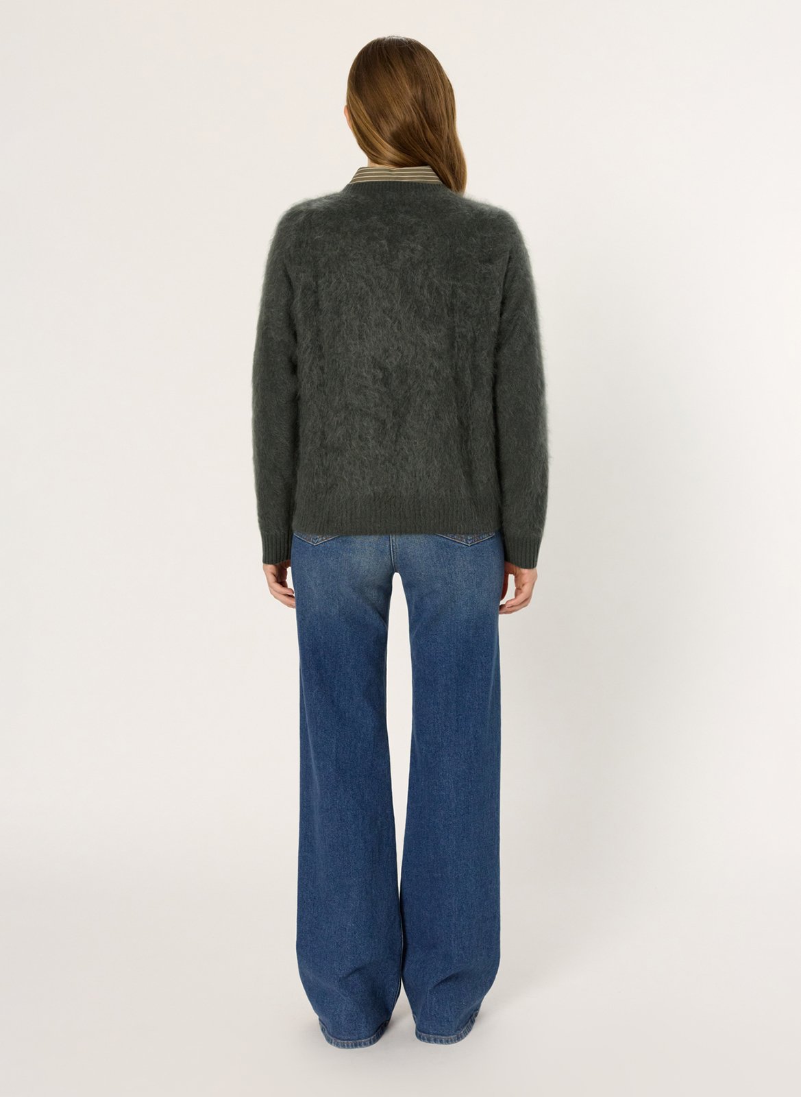 Pull col rond en cachemire GERARD DAREL Kaki