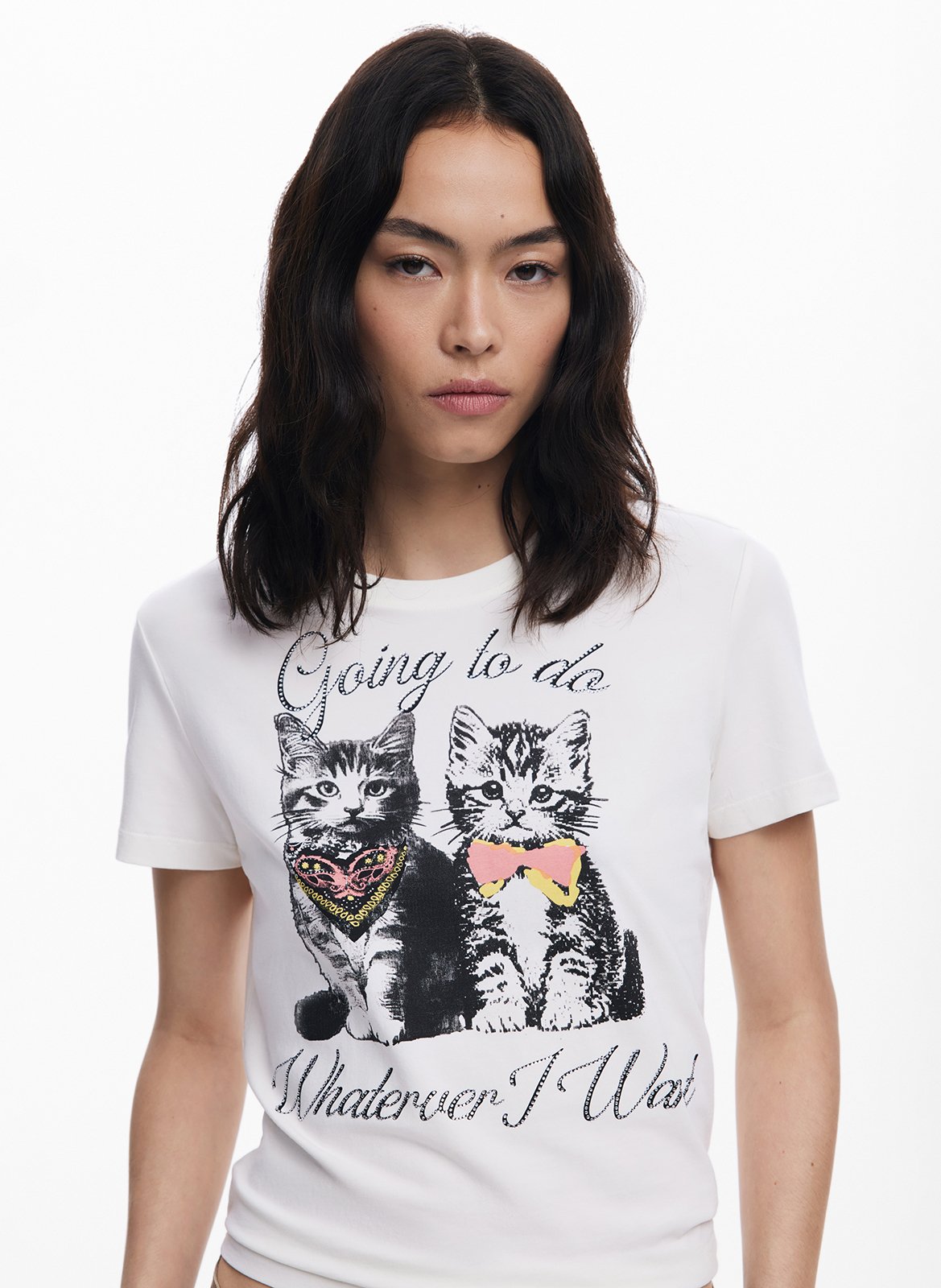 Tee-shirt manches courtes imprimé DESIGUAL Blanc