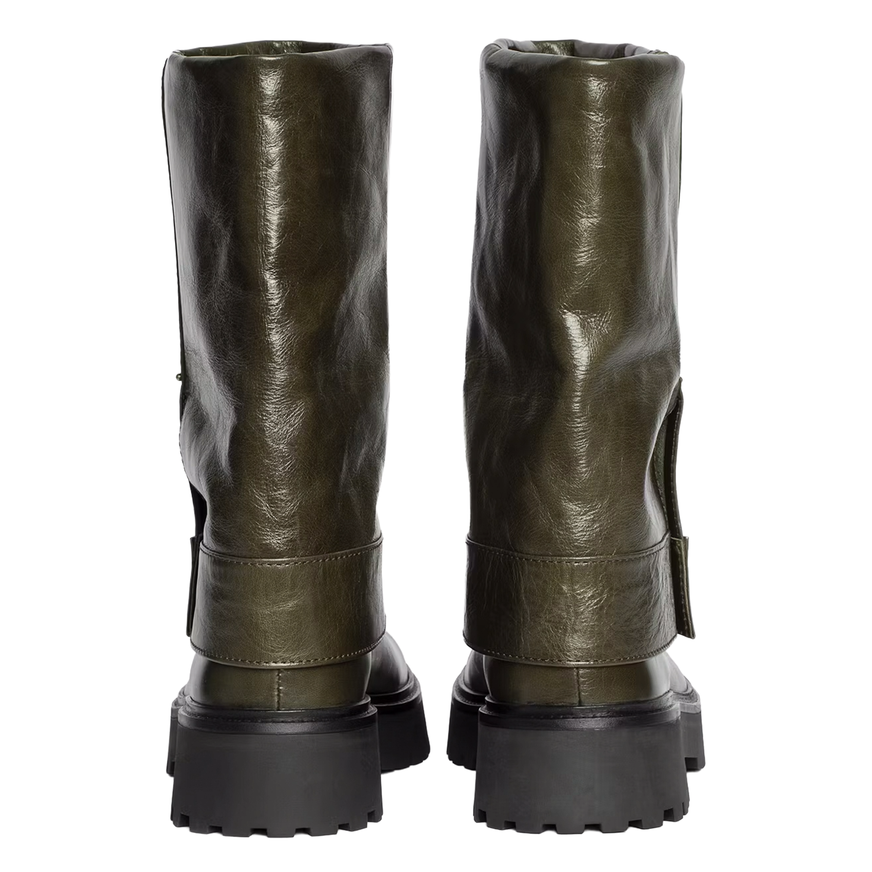 Vintage effect leather pants effect boots ZADIG&VOLTAIRE Green