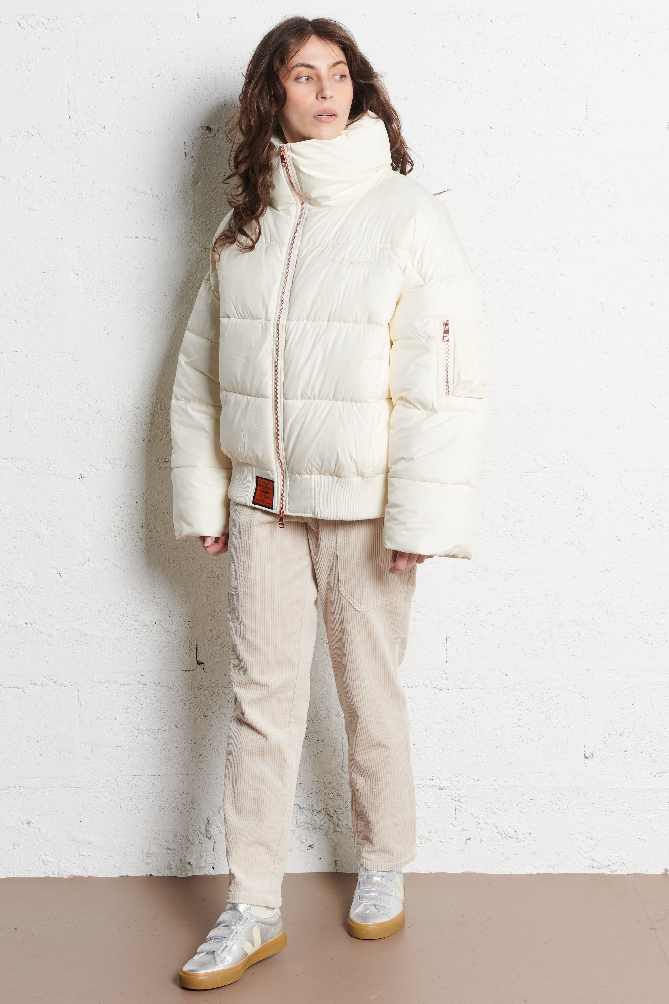 Doudoune col montant BOMBERS ORIGINAL Blanc