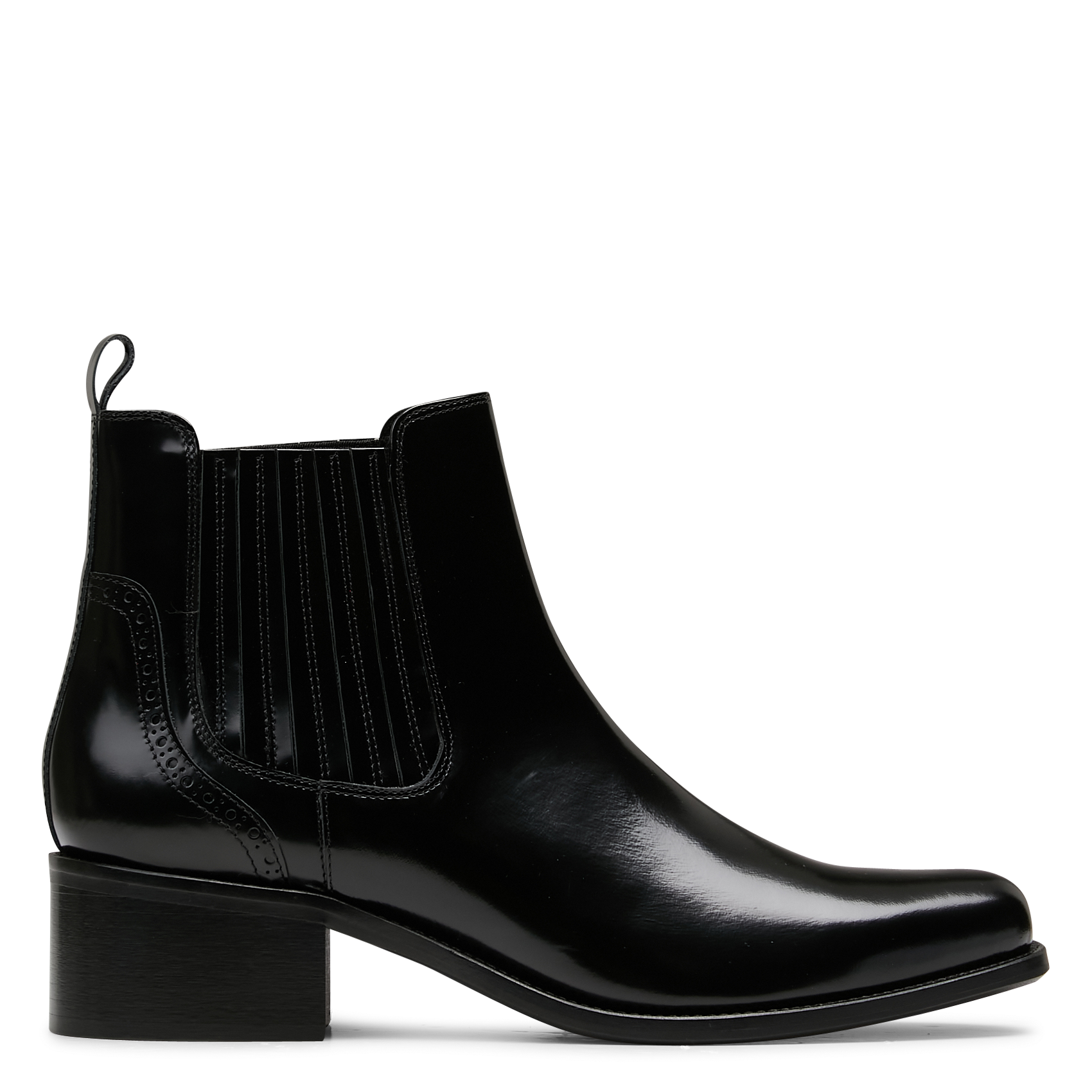 Bottines Chelsea en cuir vernis MAISON 123 Noir