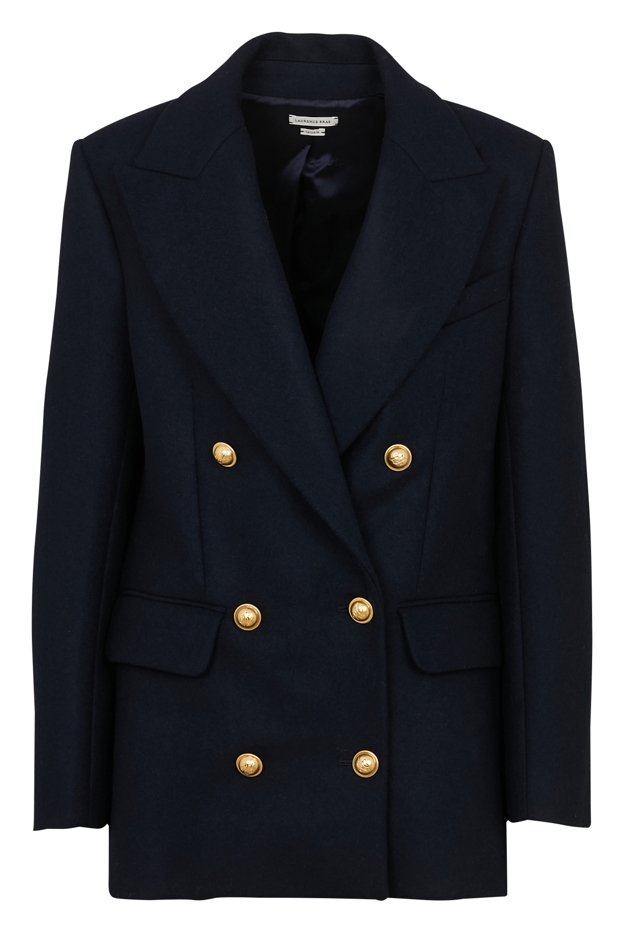 Gerade geschnittener Mantel aus Wollmix mit klassischem Kragen LAURENCE BRAS Blau