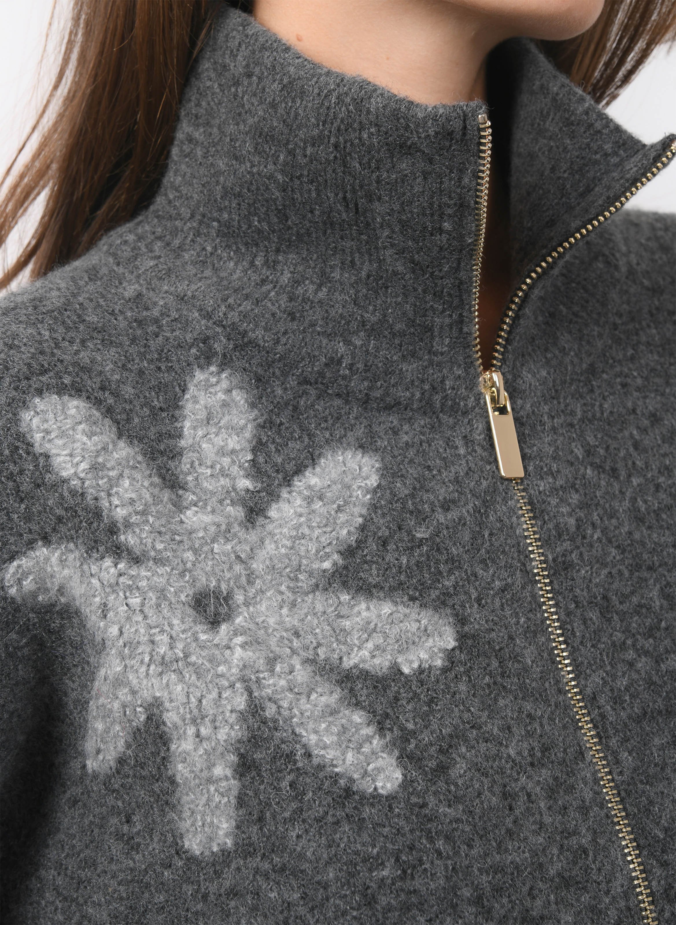 Gerade geschnittener Strickpullover KOOKAI Grau