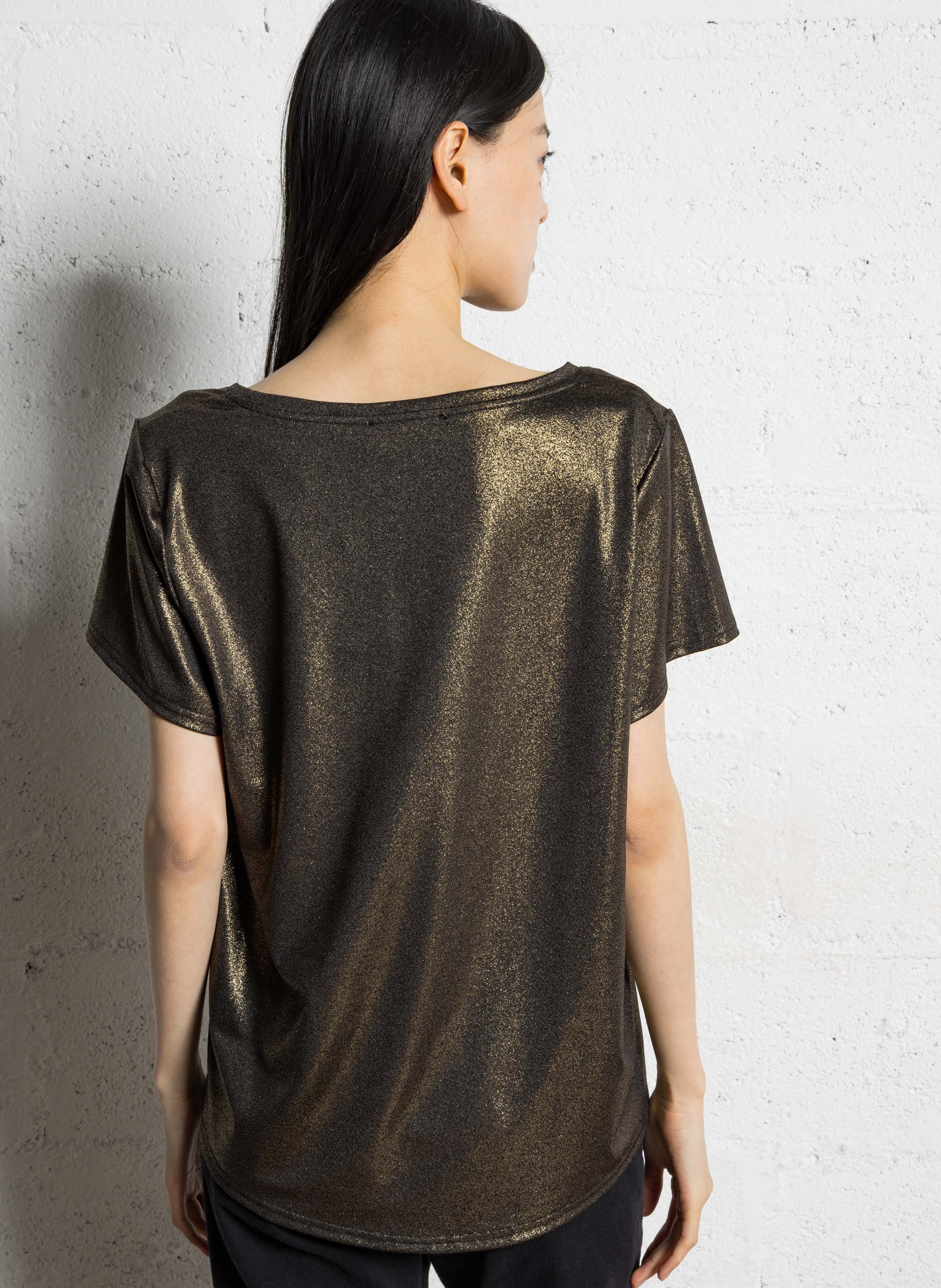 Rundhals-T-Shirt aus Leinen-Mix LA PETITE ETOILE Golden