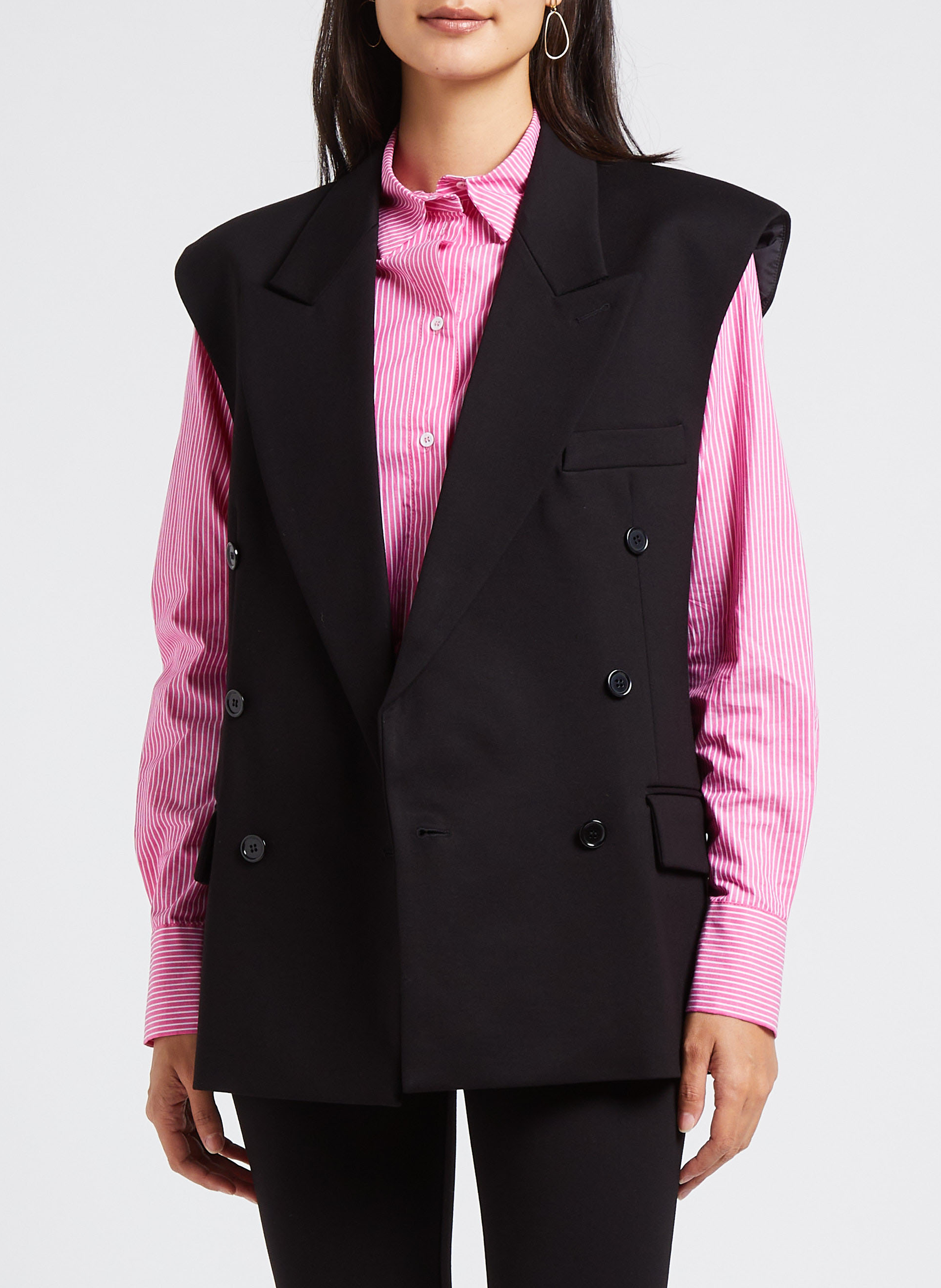 Jasje met reverskraag en sierknopen COLLECTORS CLUB Zwart