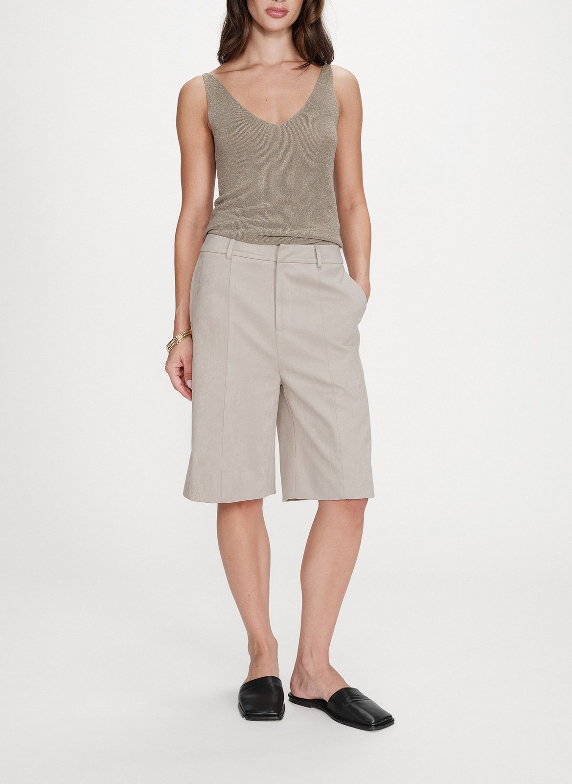 Sleeveless V-neck top GRACE ET MILA Green